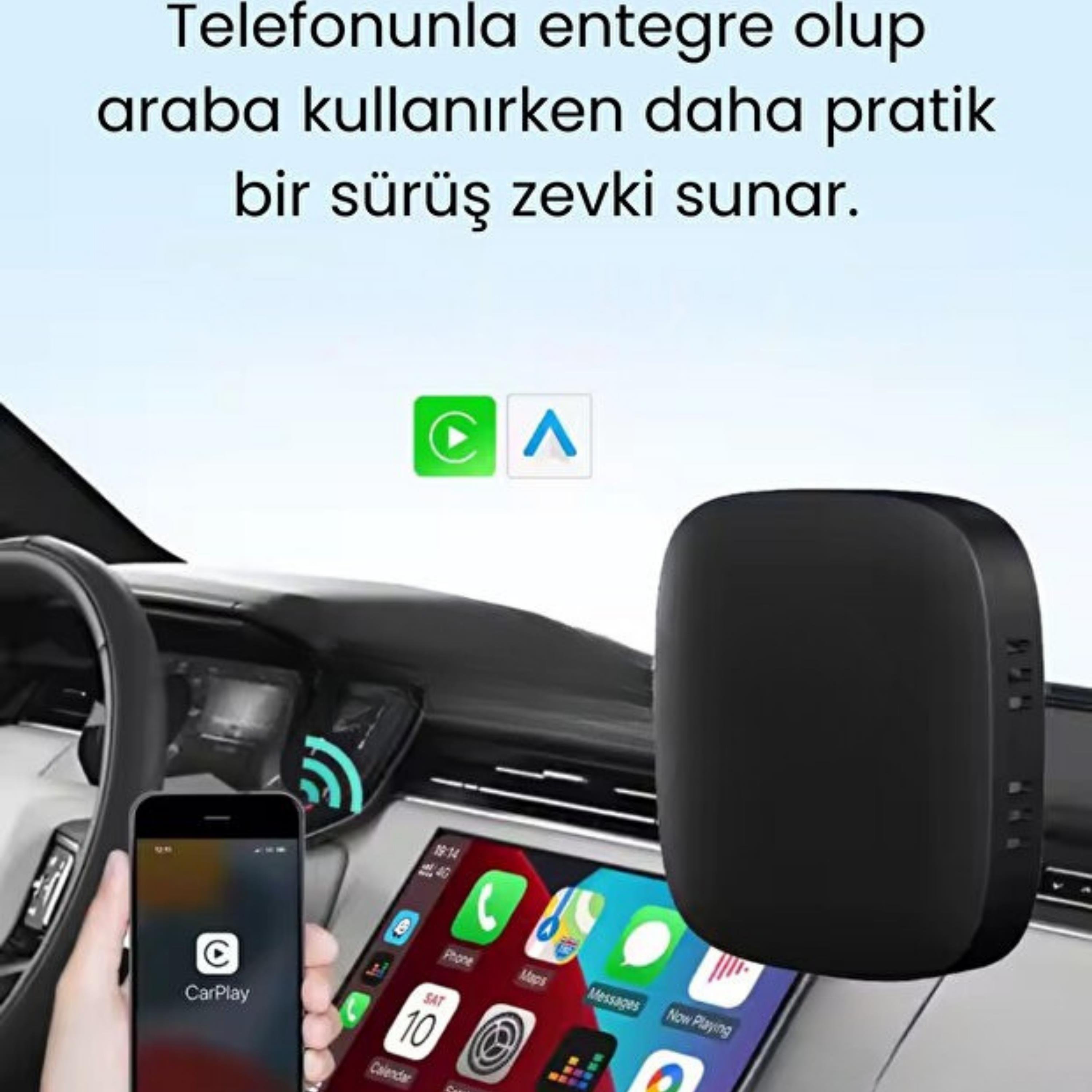 Wireless CarPlay Android Auto 4 Çekirdekli Full Hd 1080P Video Oynatmalı Araç İçi Kablosuz Android Box