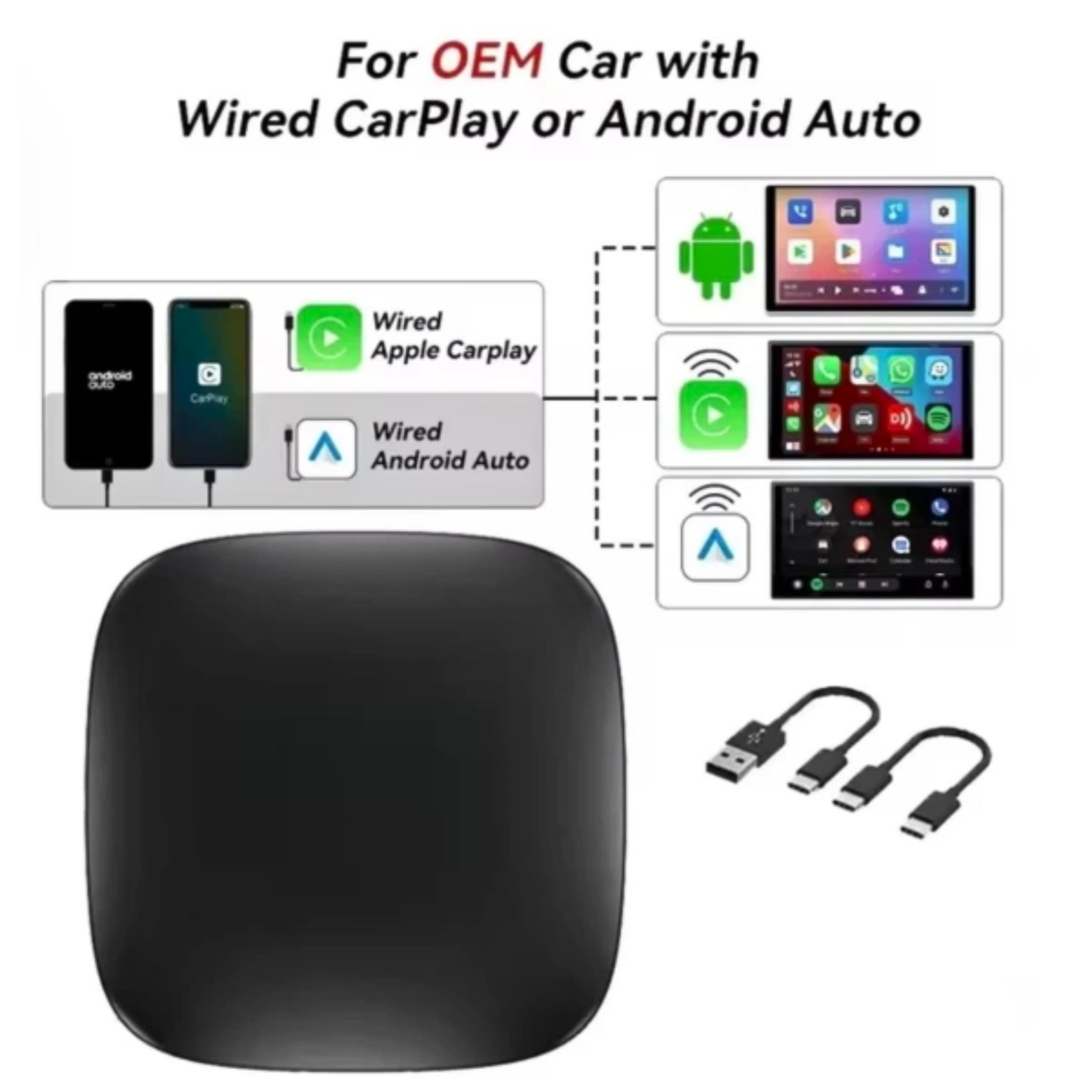 Wireless CarPlay Android Auto 4 Çekirdekli Full Hd 1080P Video Oynatmalı Araç İçi Kablosuz Android Box