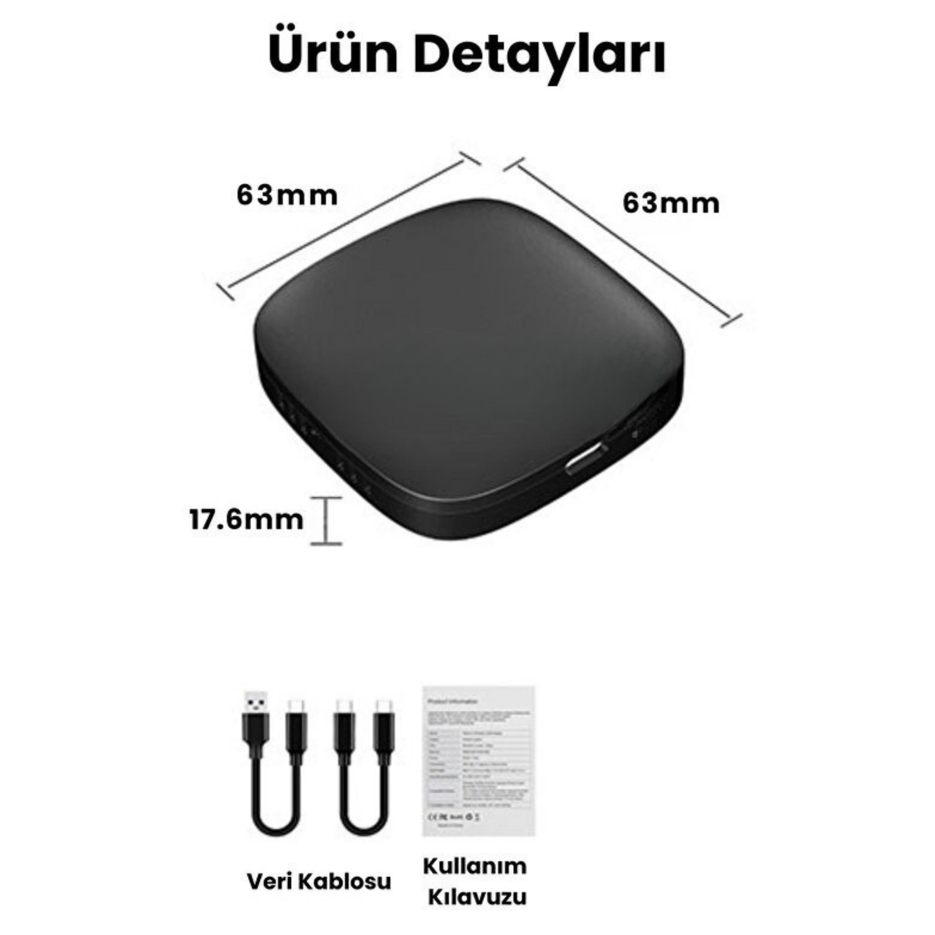 Wireless CarPlay Android Auto 4 Çekirdekli Full Hd 1080P Video Oynatmalı Araç İçi Kablosuz Android Box