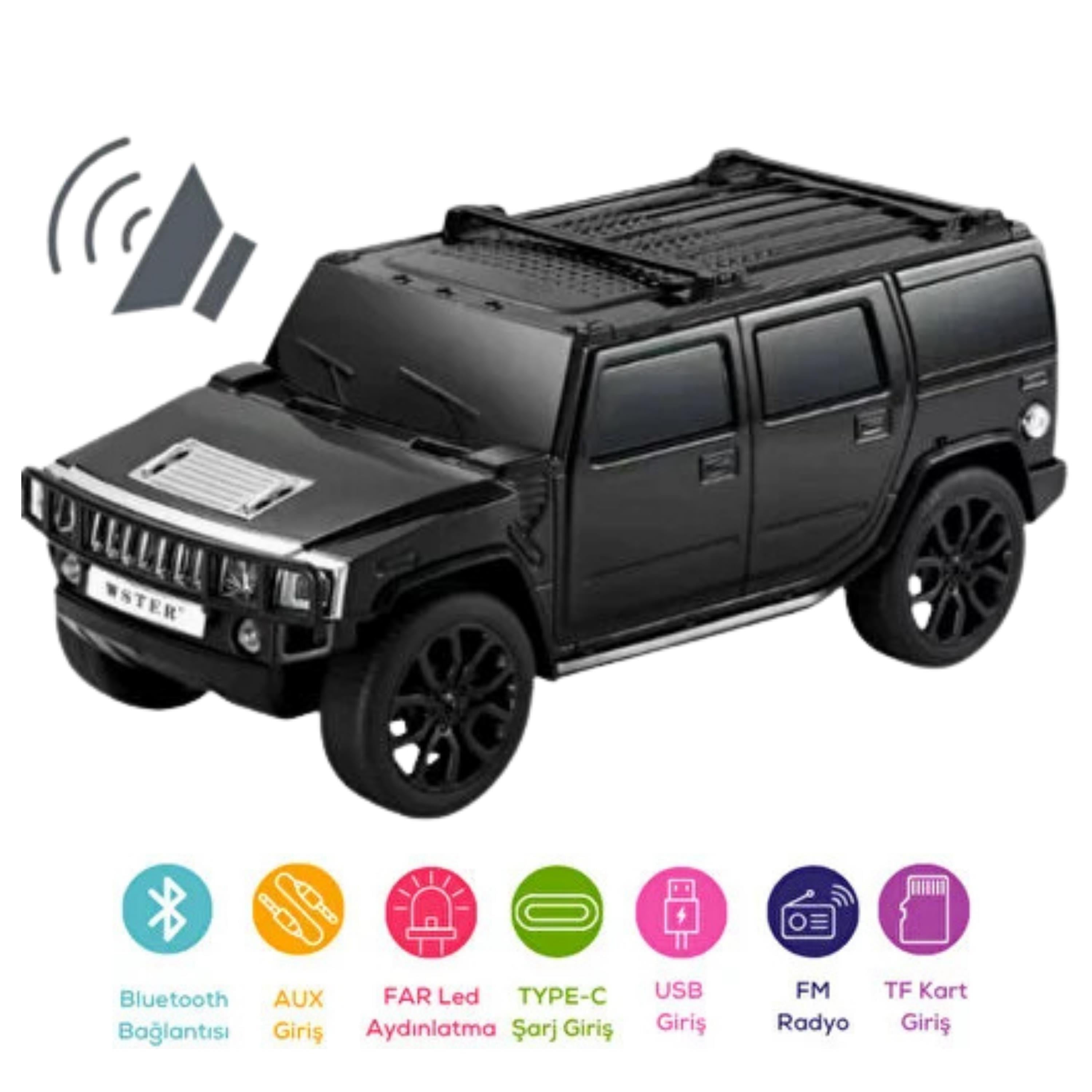 WS-590 Speaker Jeep Araba Tasarımlı Bluetooth Hoparlör