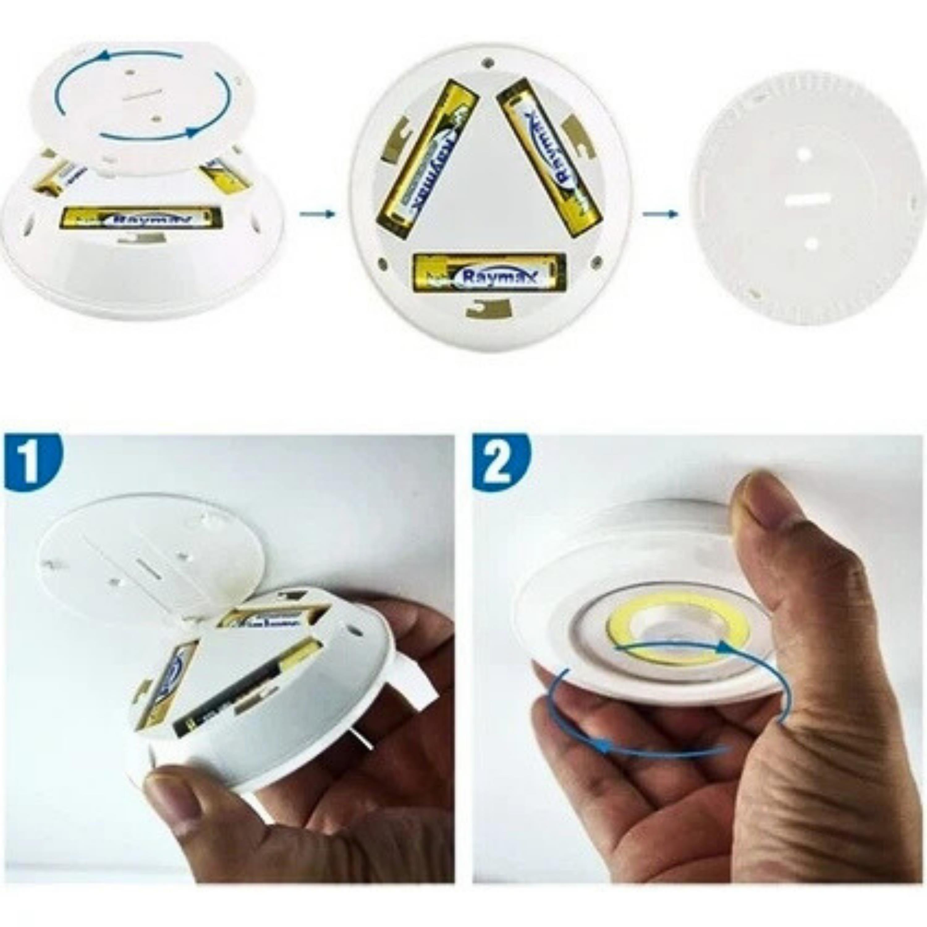 Yapışkanlı Uzaktan Kumandalı 3 Lü Led Spot Lamba Pilli