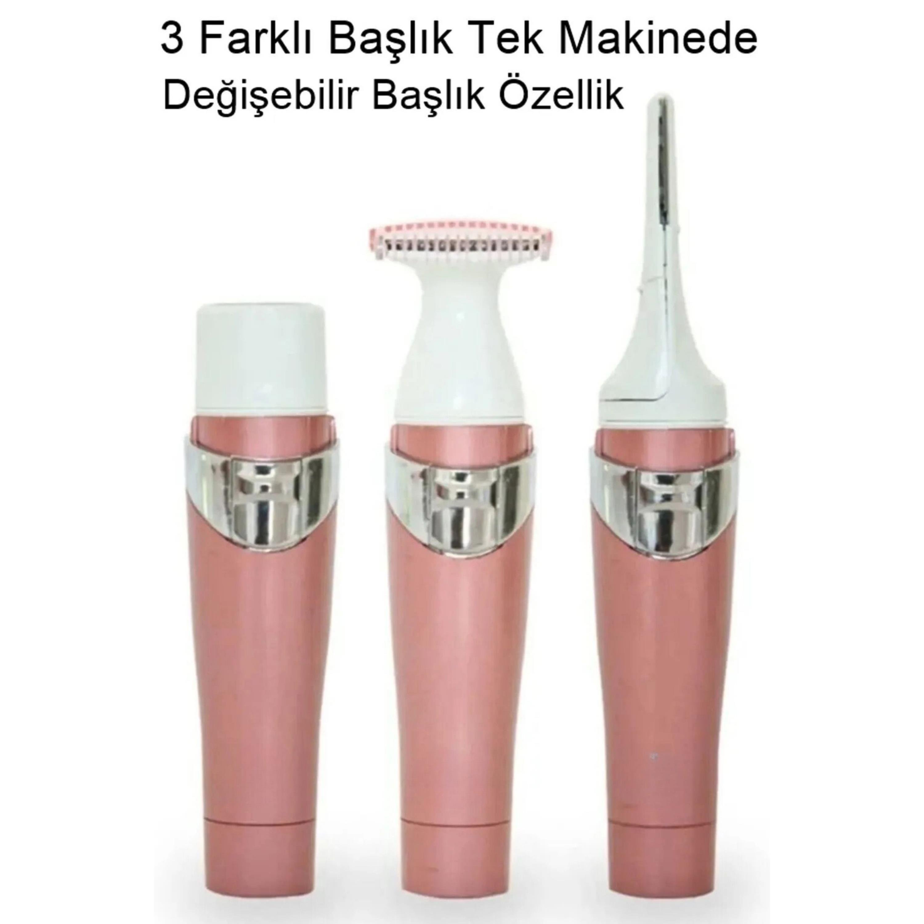 Yüz Tüm Vücut Epilasyon Aleti 3 Başlıklı Epilatör Cihazı Kıl Tüy Temizleme