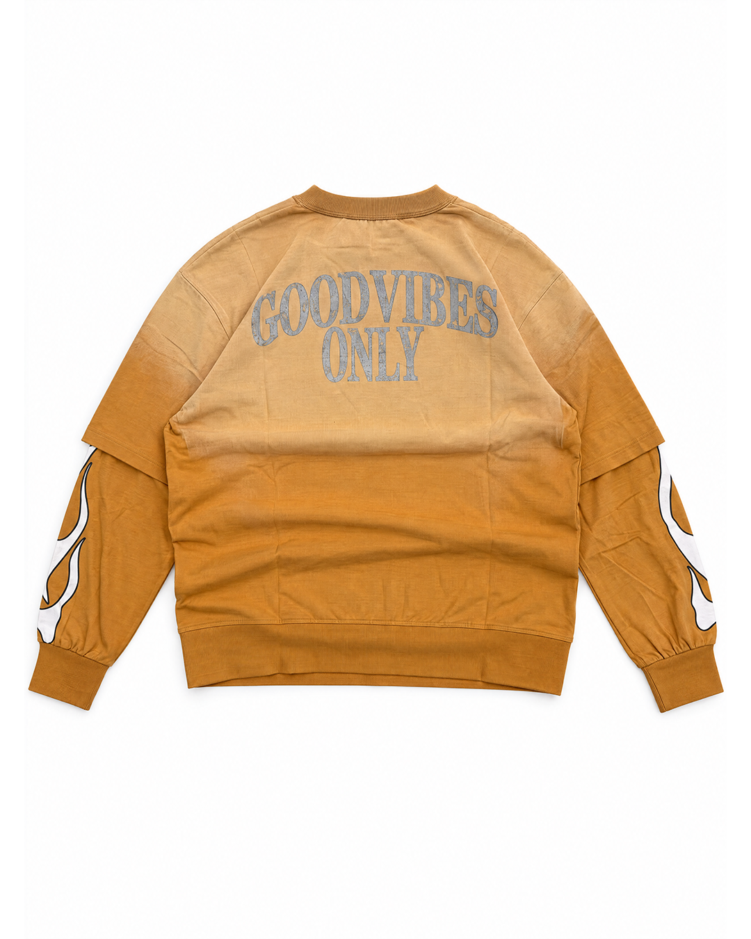 Layered Sweatshirt “RED IGNITE” - Caramel