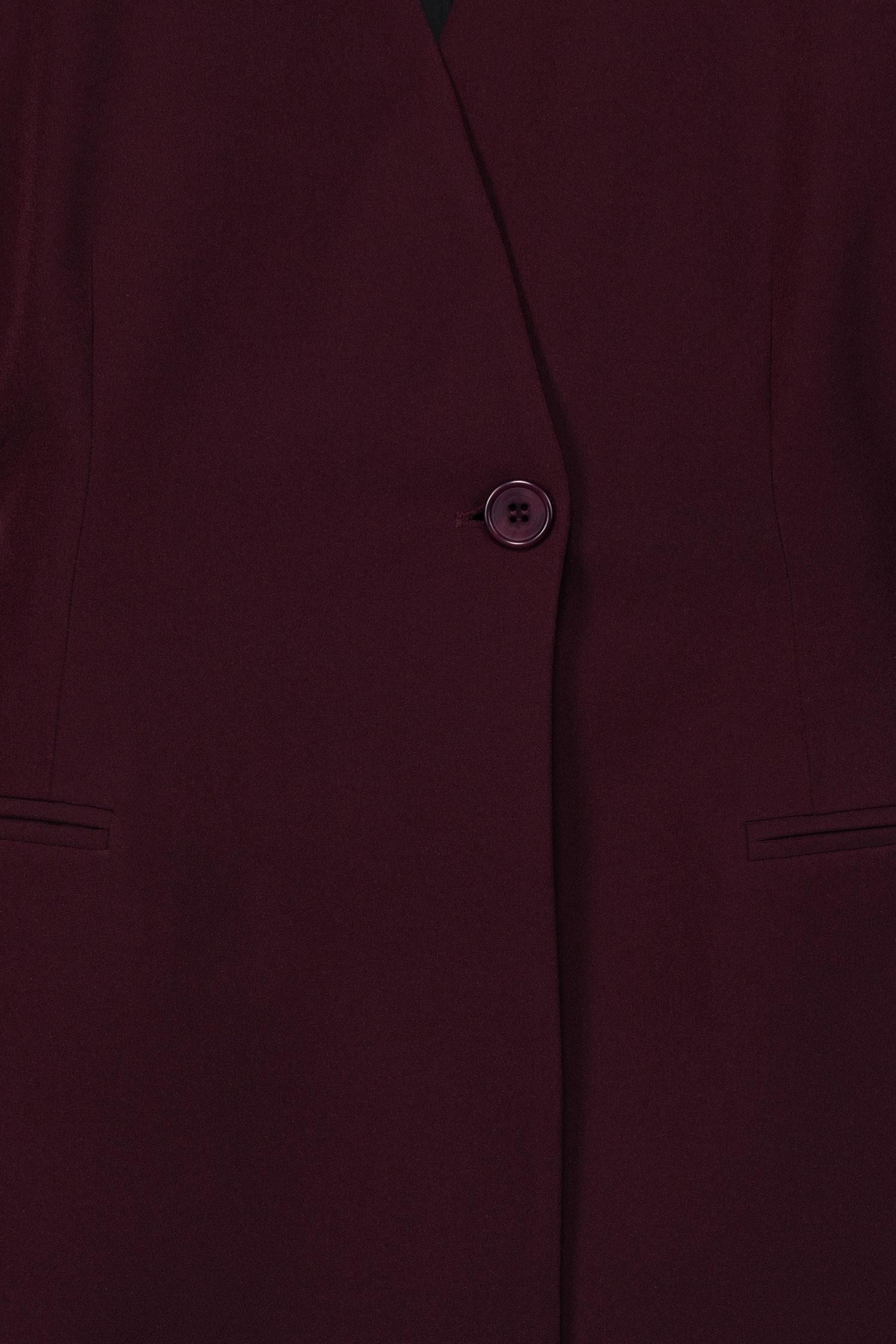 Kadın Bordo Yakasız Blazer-Thalure