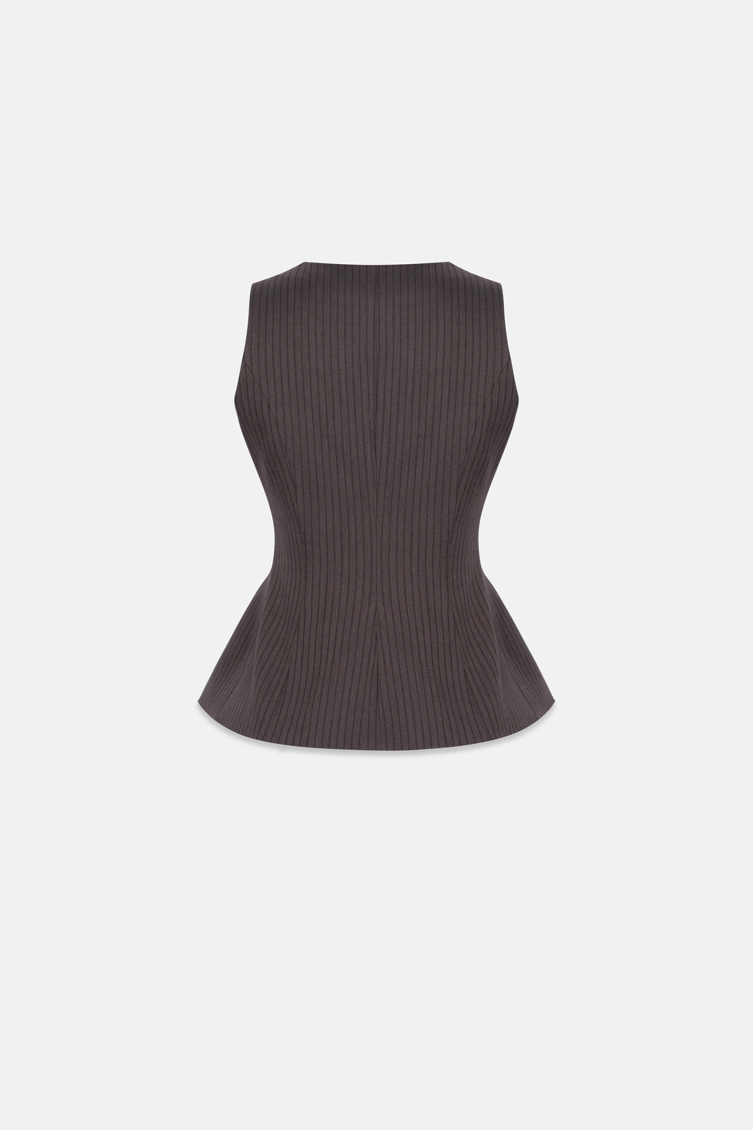 Kadın Kahverengi Çizgili Peplum Yelek-Thalure