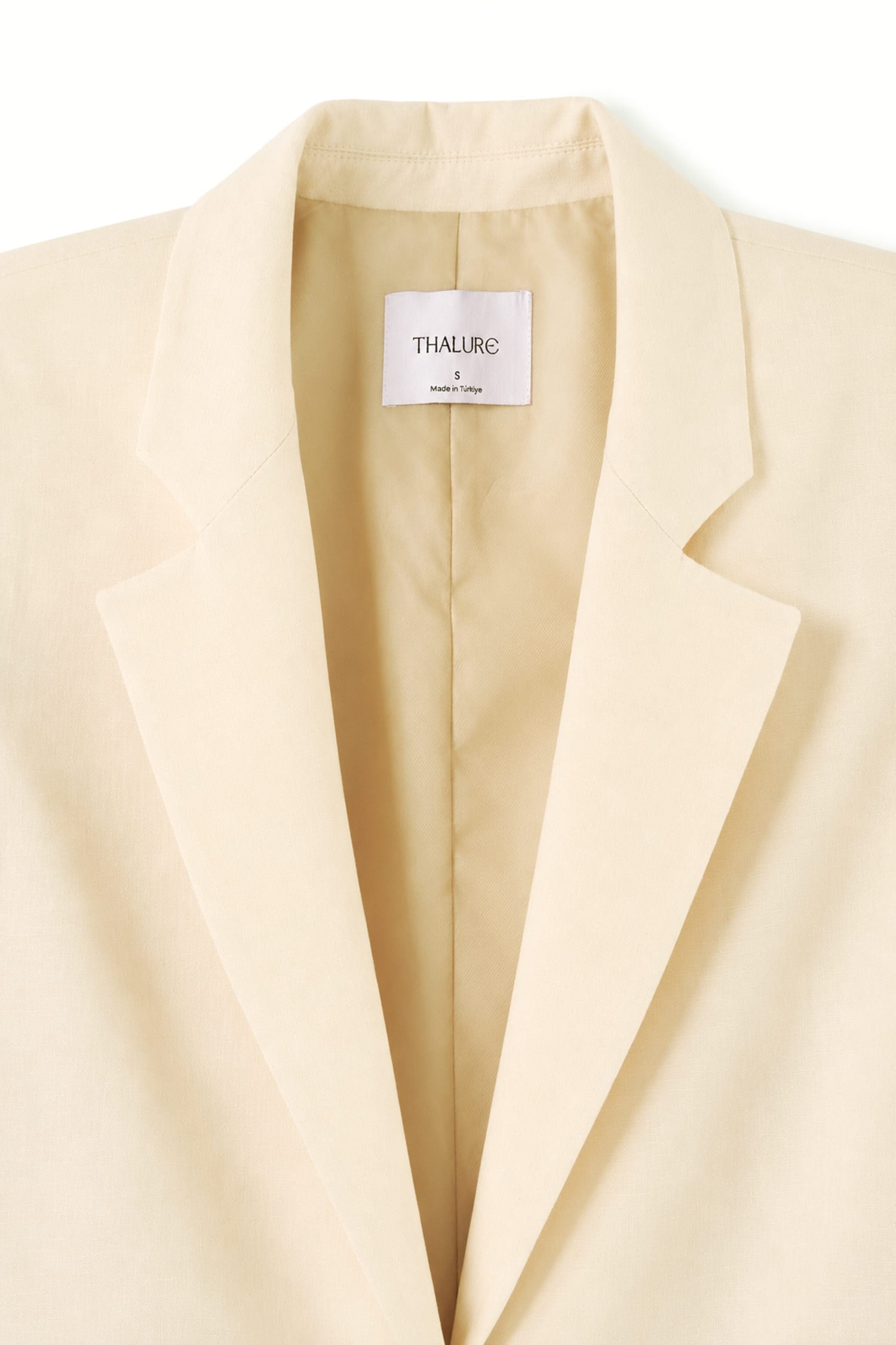 Kadın Sarı Keten Blazer-Thalure