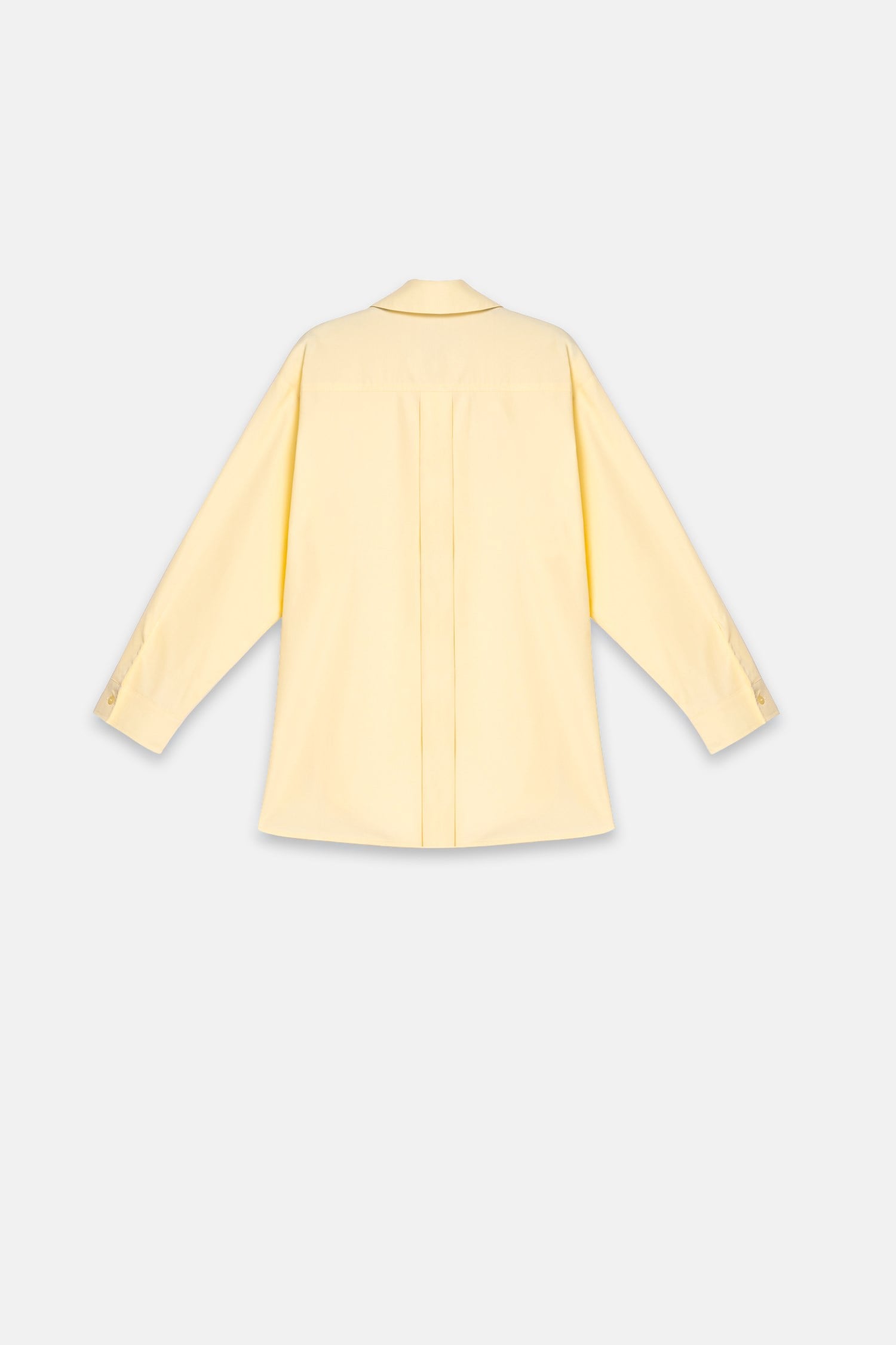 Kadın Sarı Pat Detaylı Oversize Gömlek-Thalure
