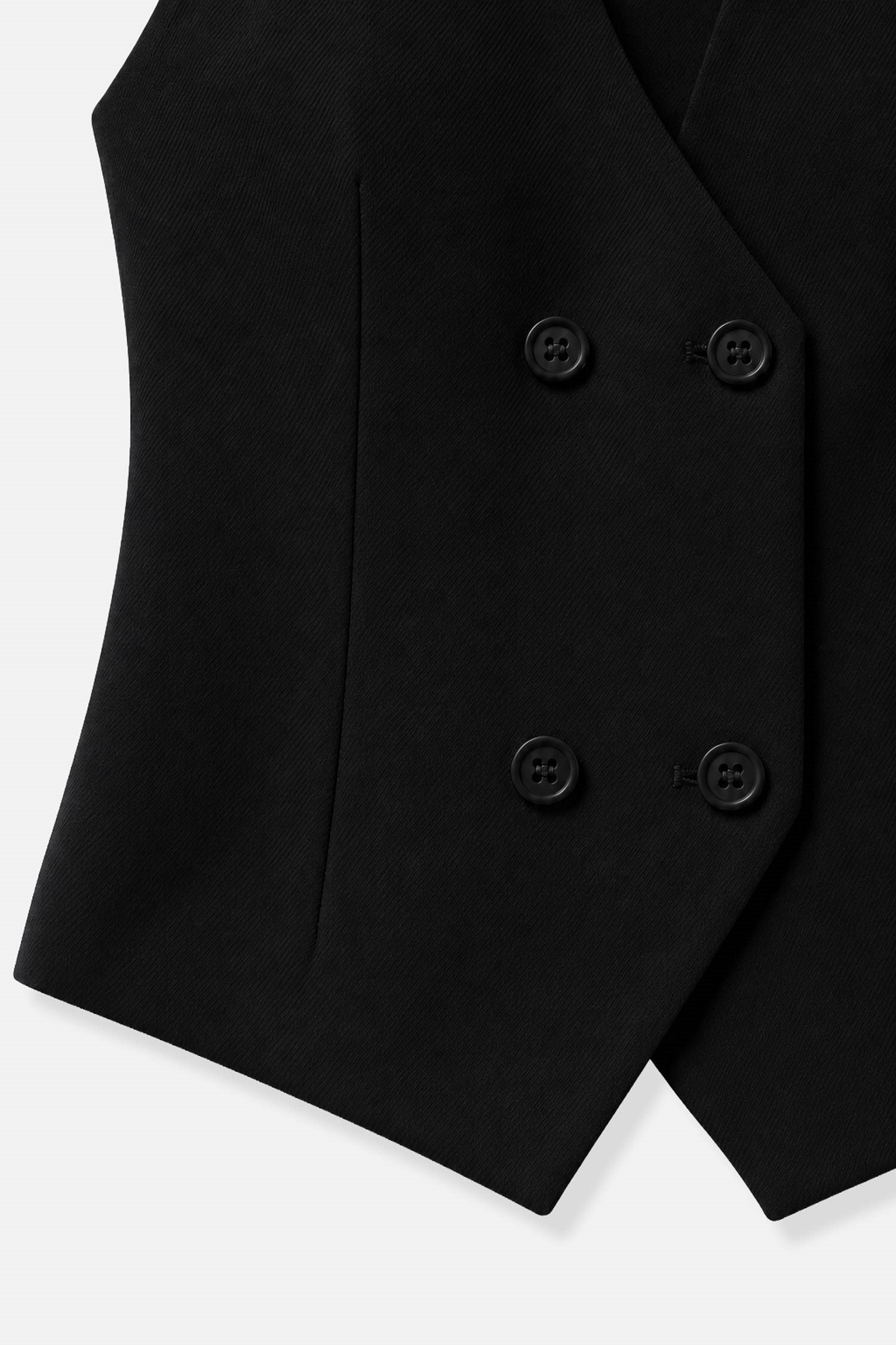 Kadın Siyah Halter Yaka Kruvaze Fit Yelek-Thalure