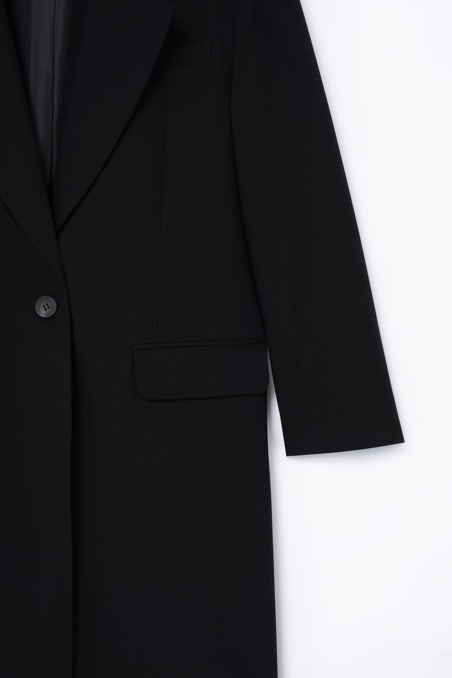 Kadın Siyah Oversize Uzun Ceket-Thalure