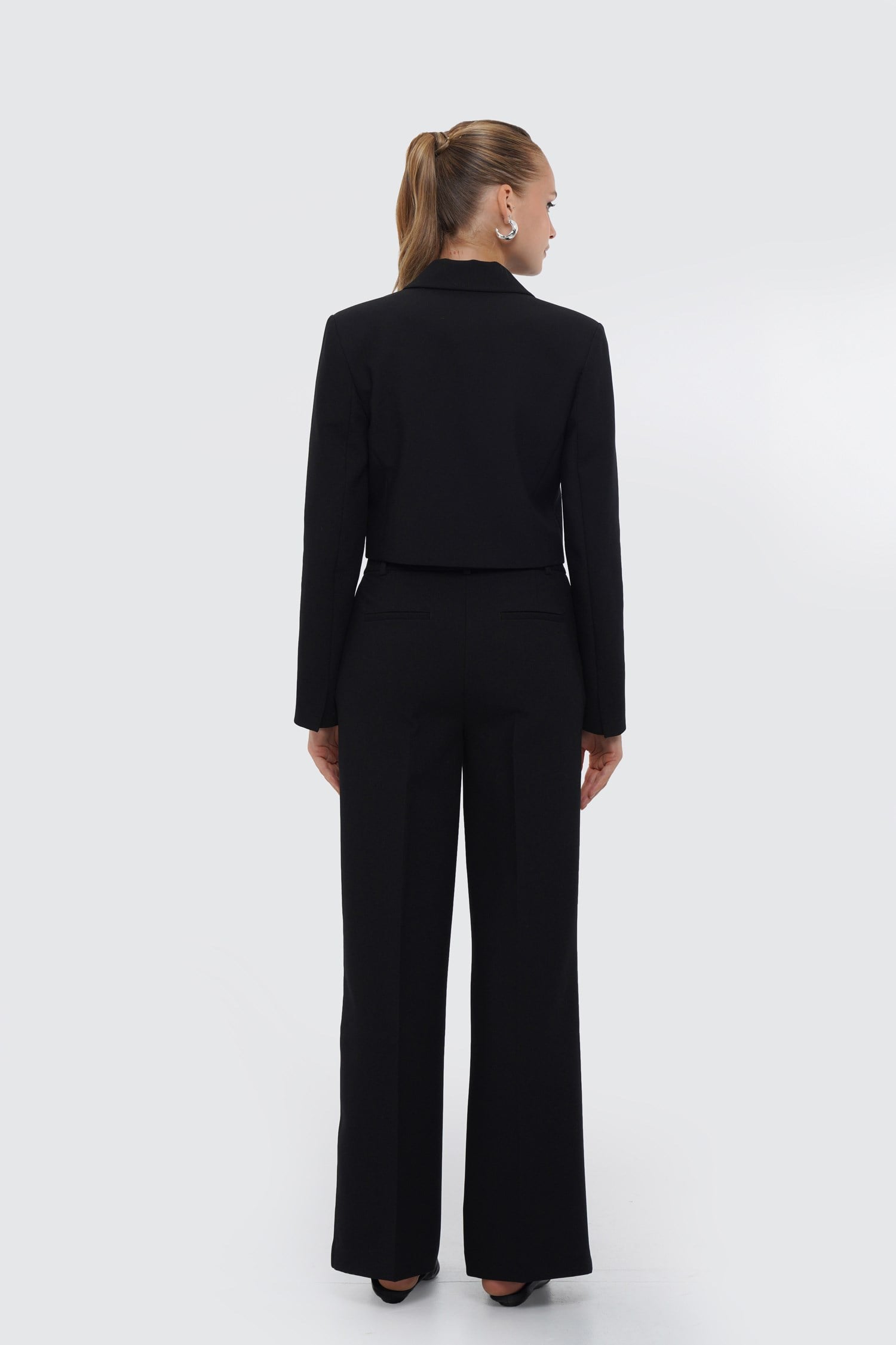 Kadın Siyah Slim Fit Basic Pantolon-Thalure
