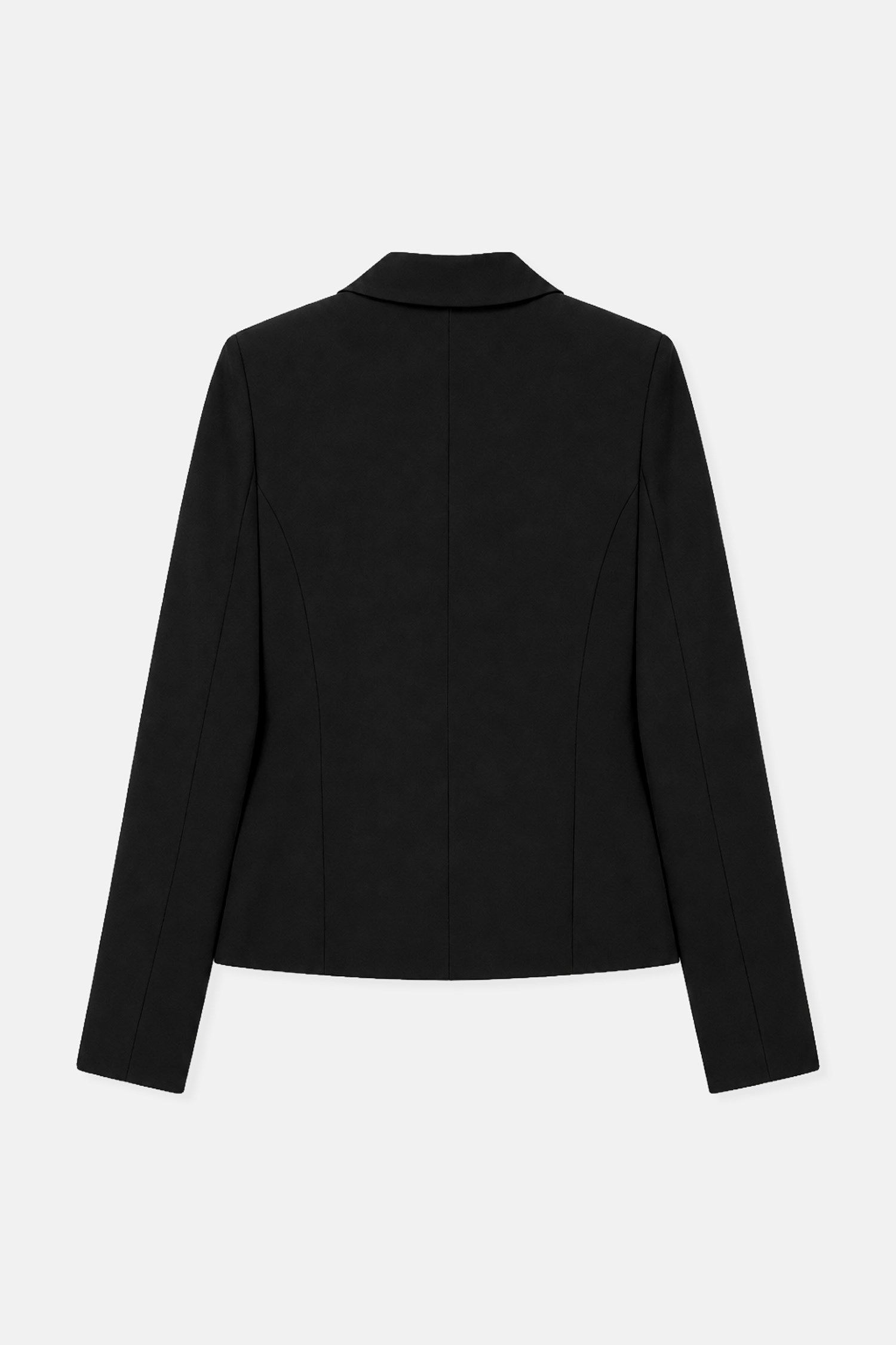 Kadın Siyah Vücuda Oturan Kısa Klasik Blazer-Thalure