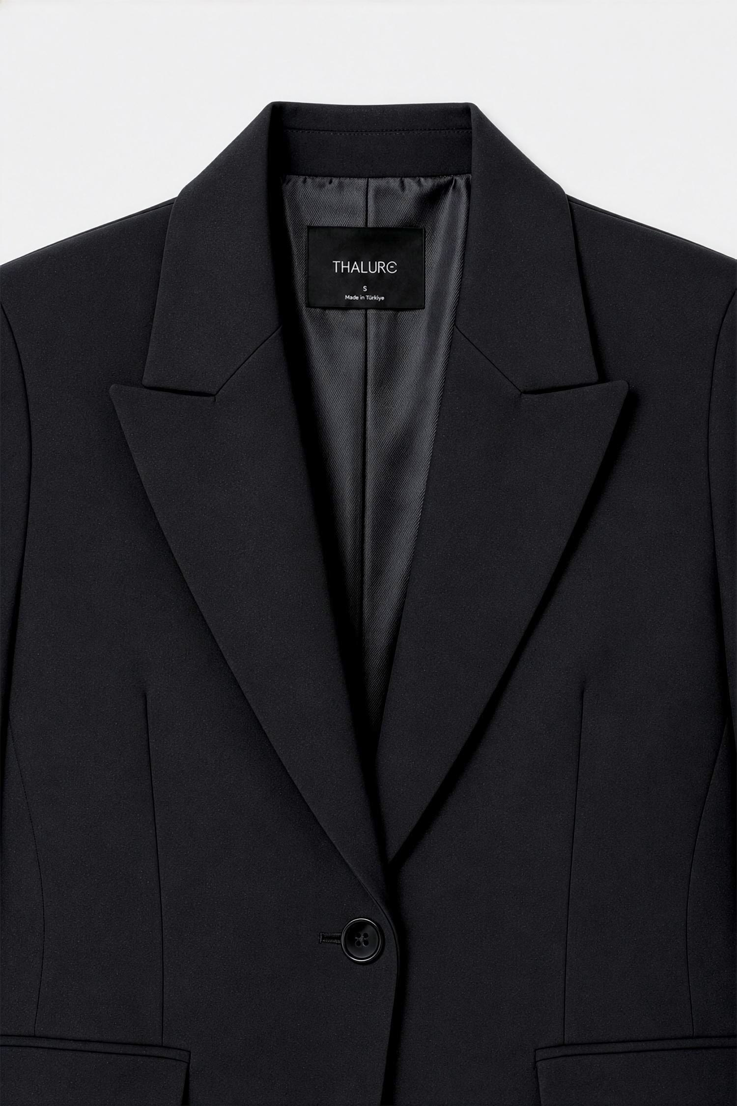 Kadın Siyah Vücuda Oturan Klasik Blazer-Thalure