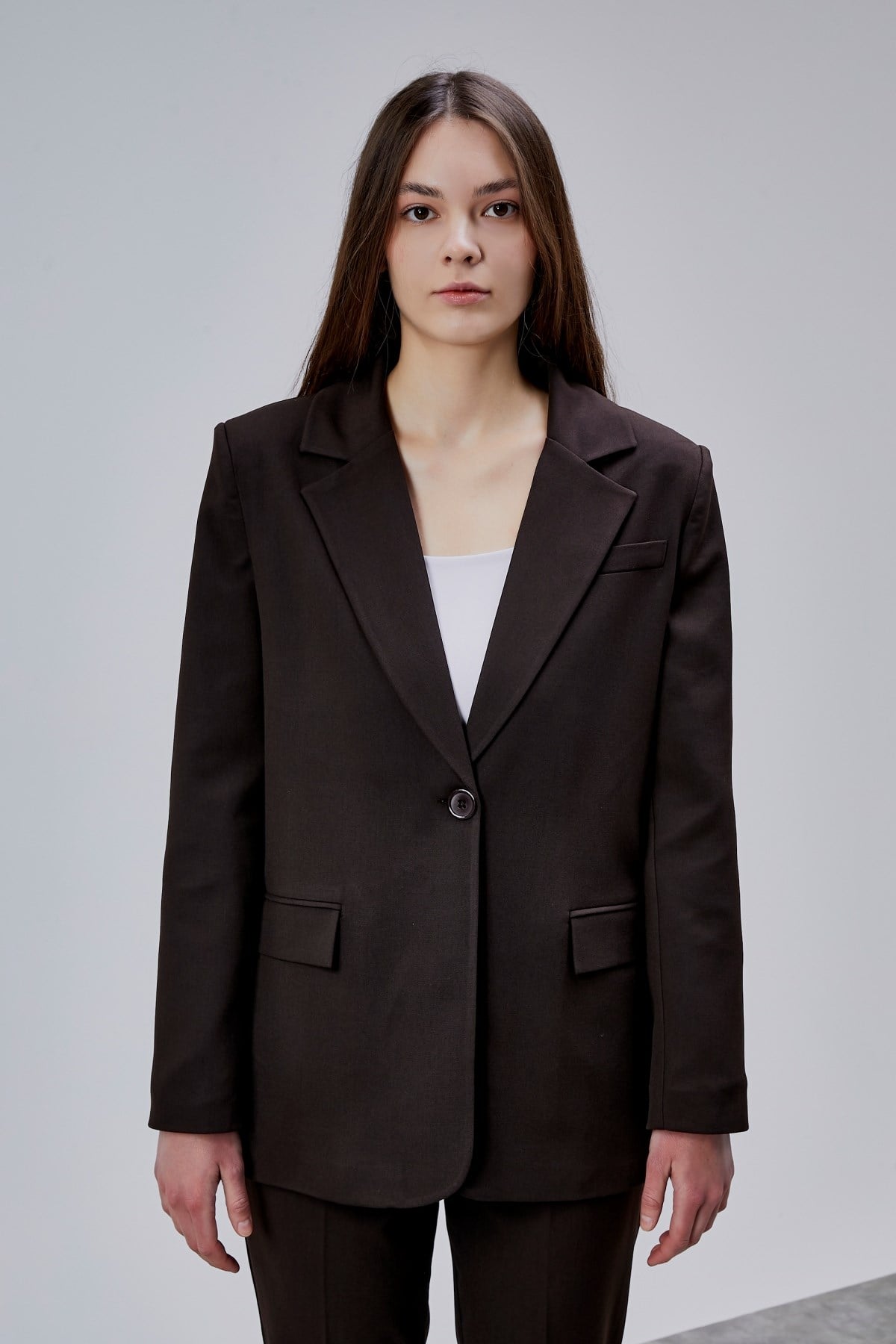 Acı Kahve Kruvaze Regular Blazer Takım