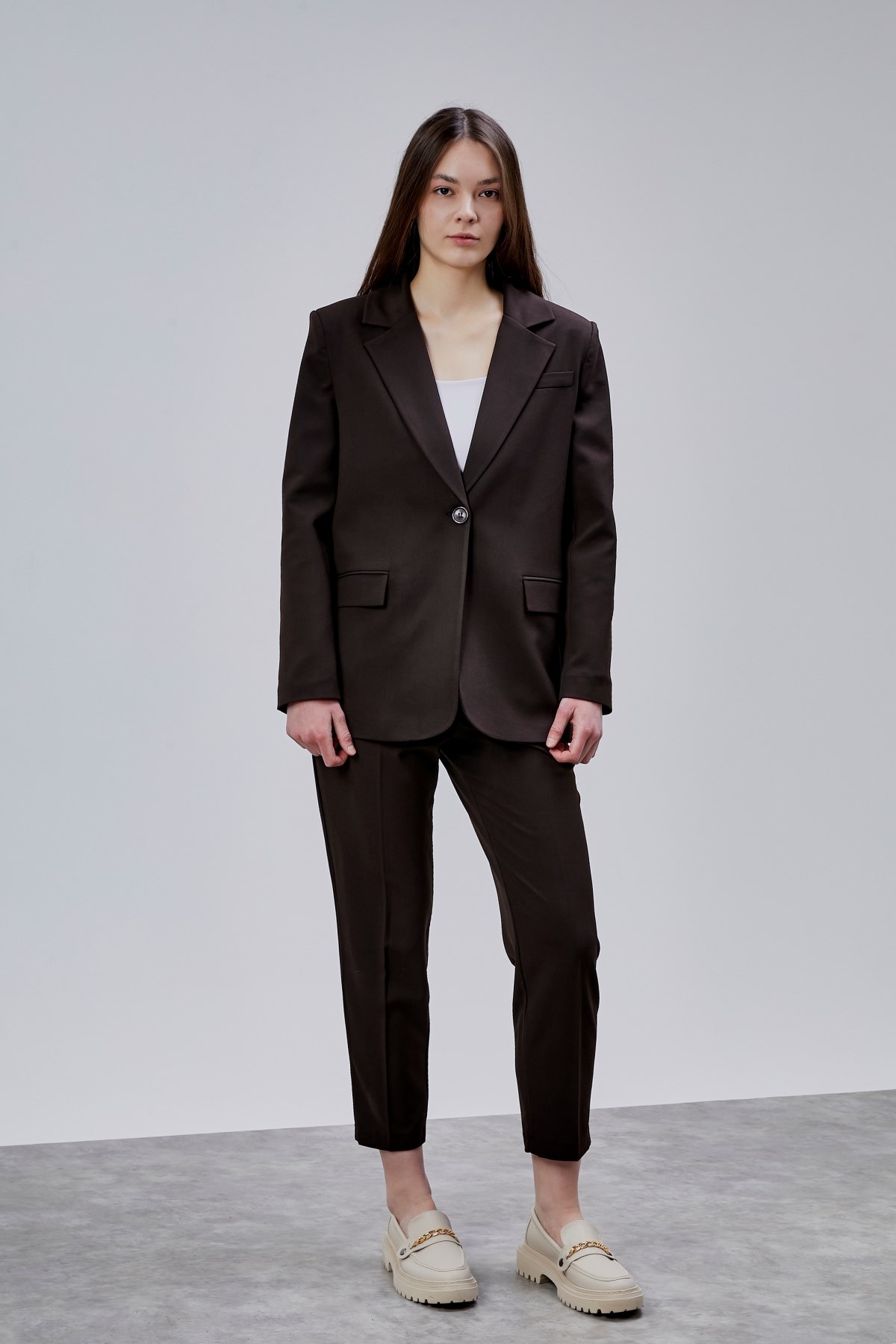 Acı Kahve Kruvaze Regular Blazer Takım