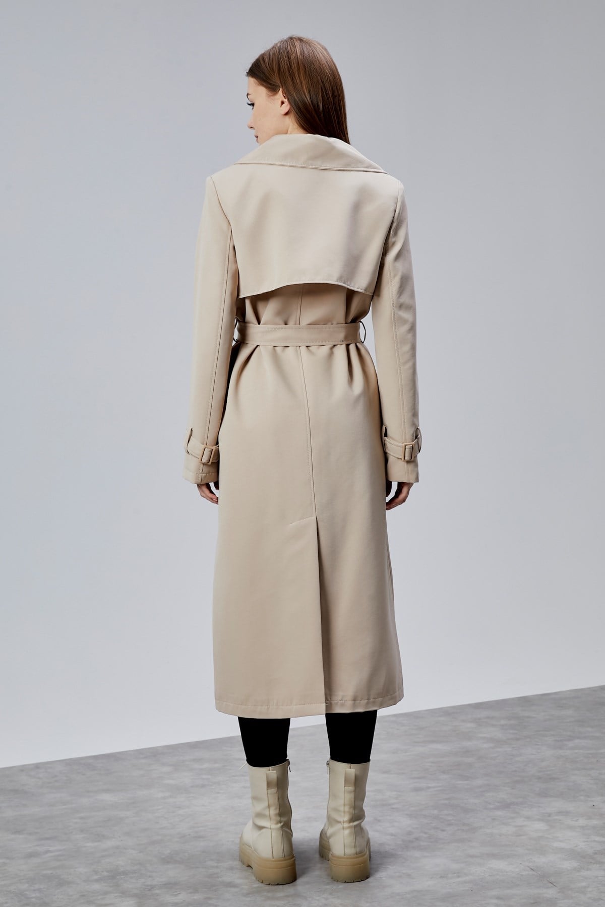 Bej Regular Kalıp Rüzgarlık Detaylı Trençkot 46636