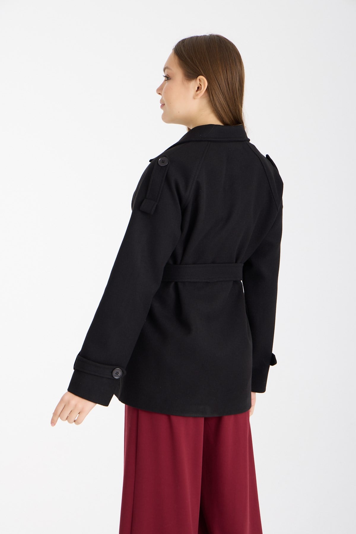 Calina Siyah Regular Fit Premium Kaşe Ceket