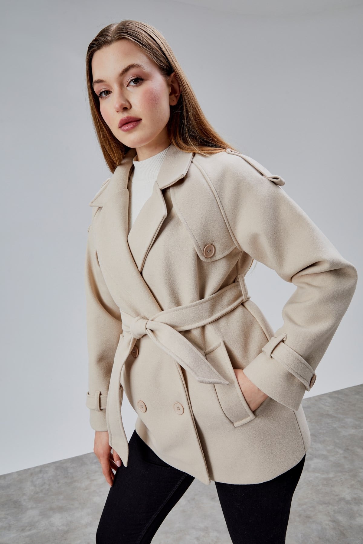 Calina Taş Regular Fit Premium Kaşe Ceket