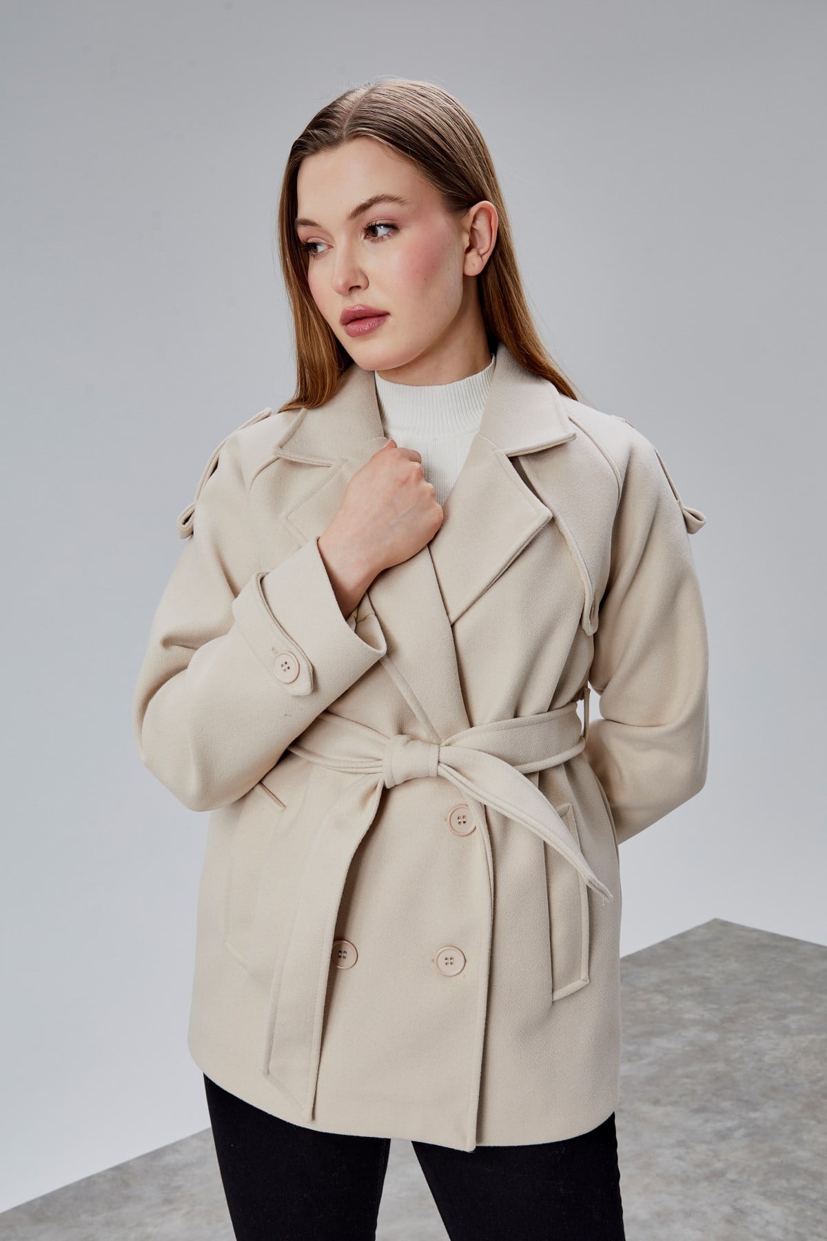 Calina Taş Regular Fit Premium Kaşe Ceket
