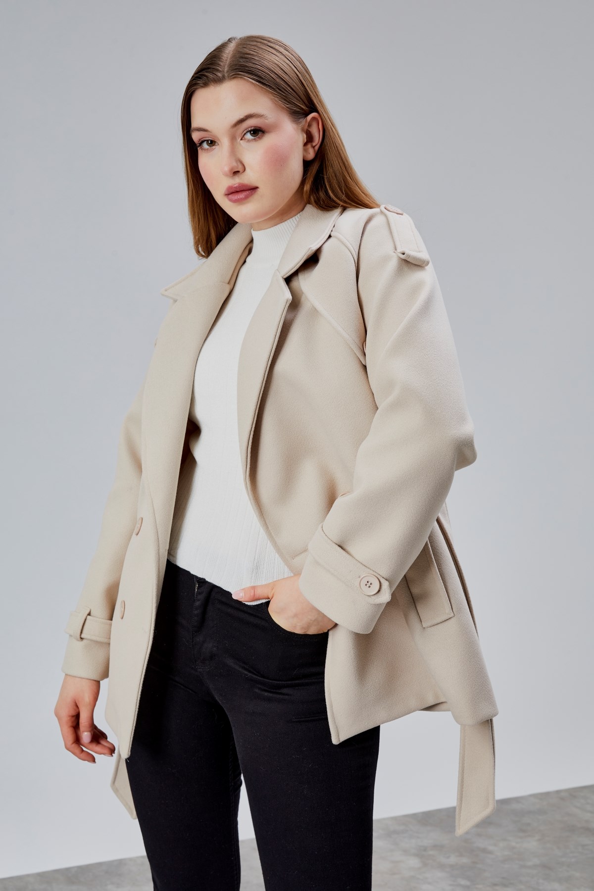 Calina Taş Regular Fit Premium Kaşe Ceket