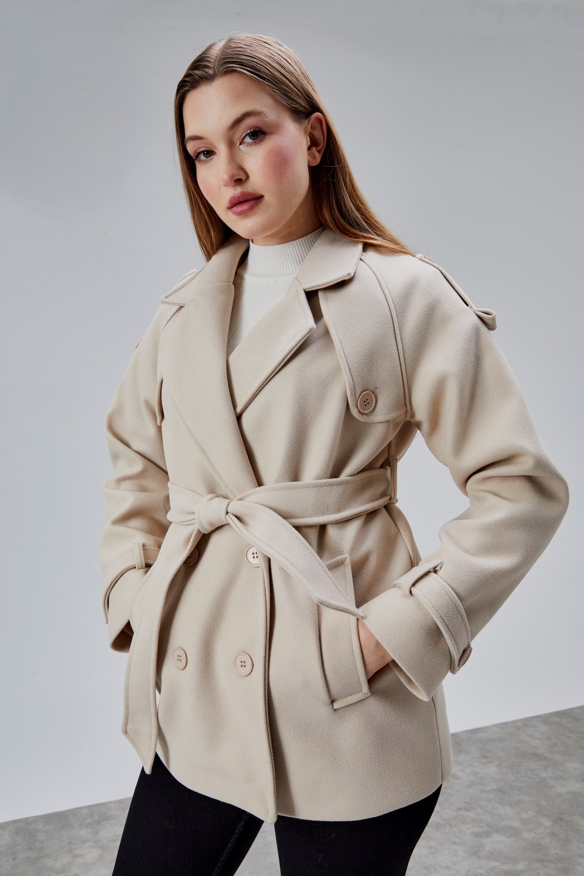 Calina Taş Regular Fit Premium Kaşe Ceket