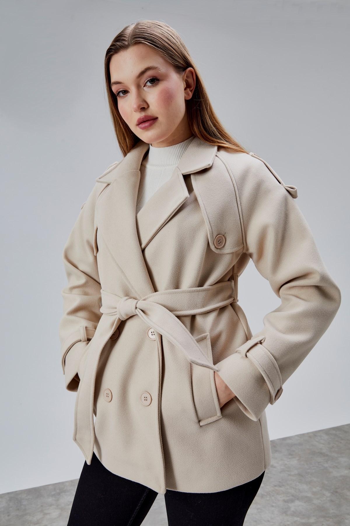Calina Taş Regular Fit Premium Kaşe Ceket