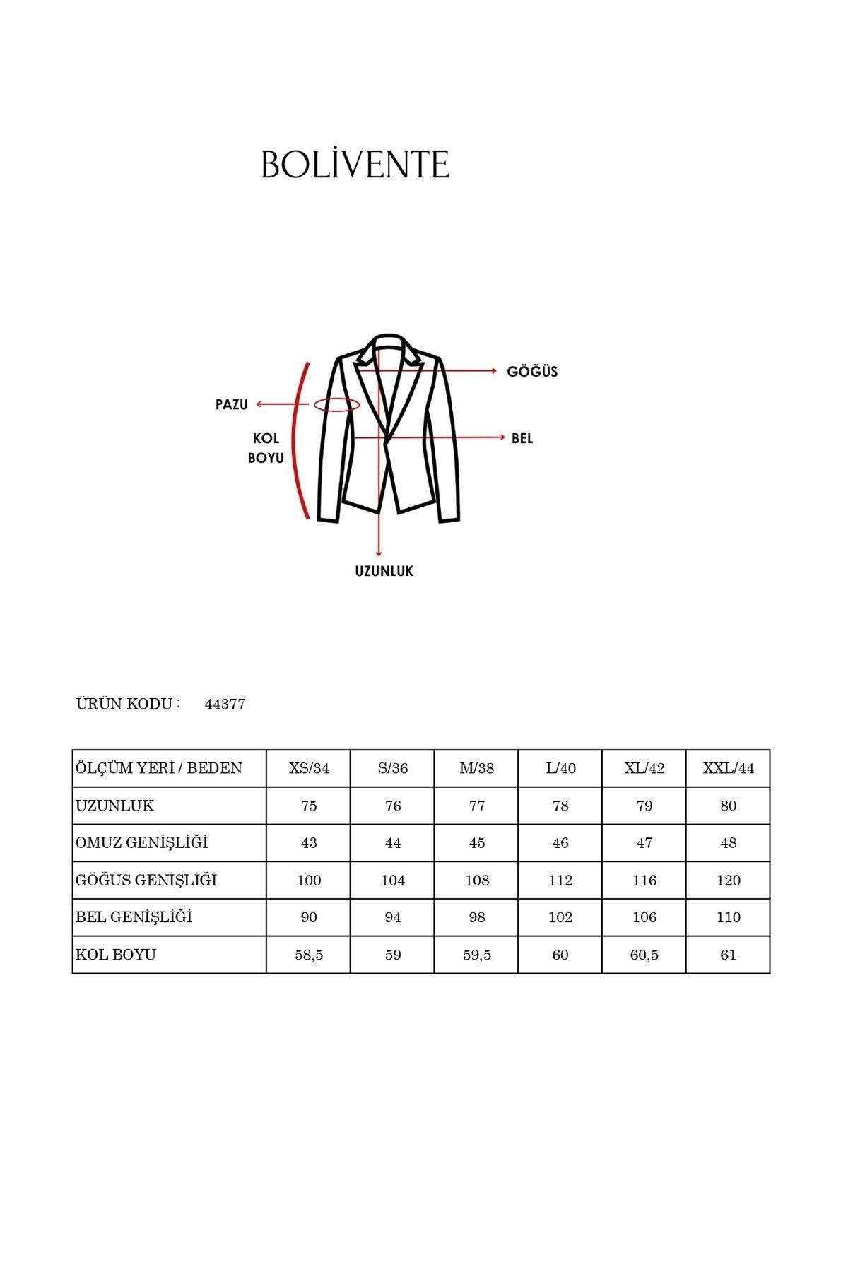 Ekru Kadın Düğmeli Oversize Blazer Ceket