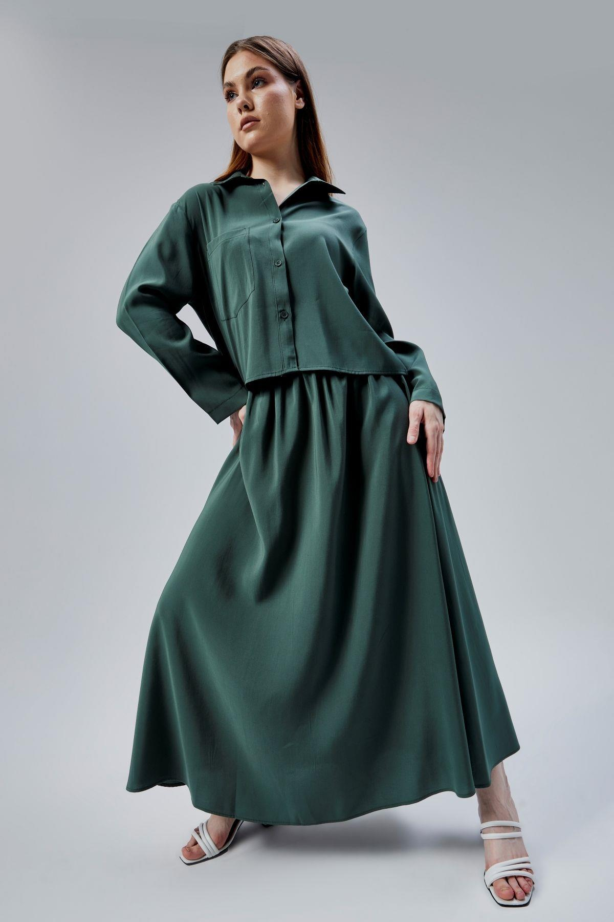 Haki Oversize Gömlek