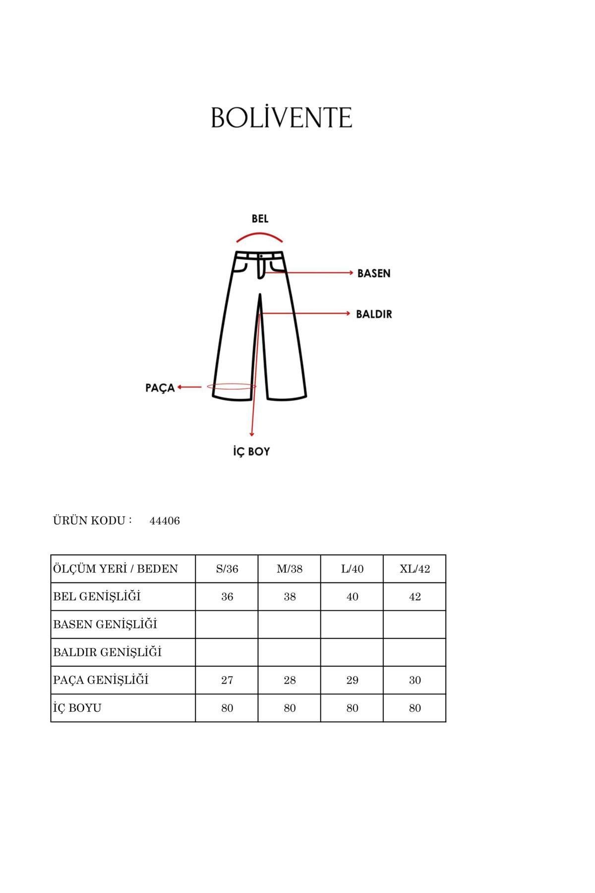 Kadın Aksesuar Detaylı Bol Paça Pantolon