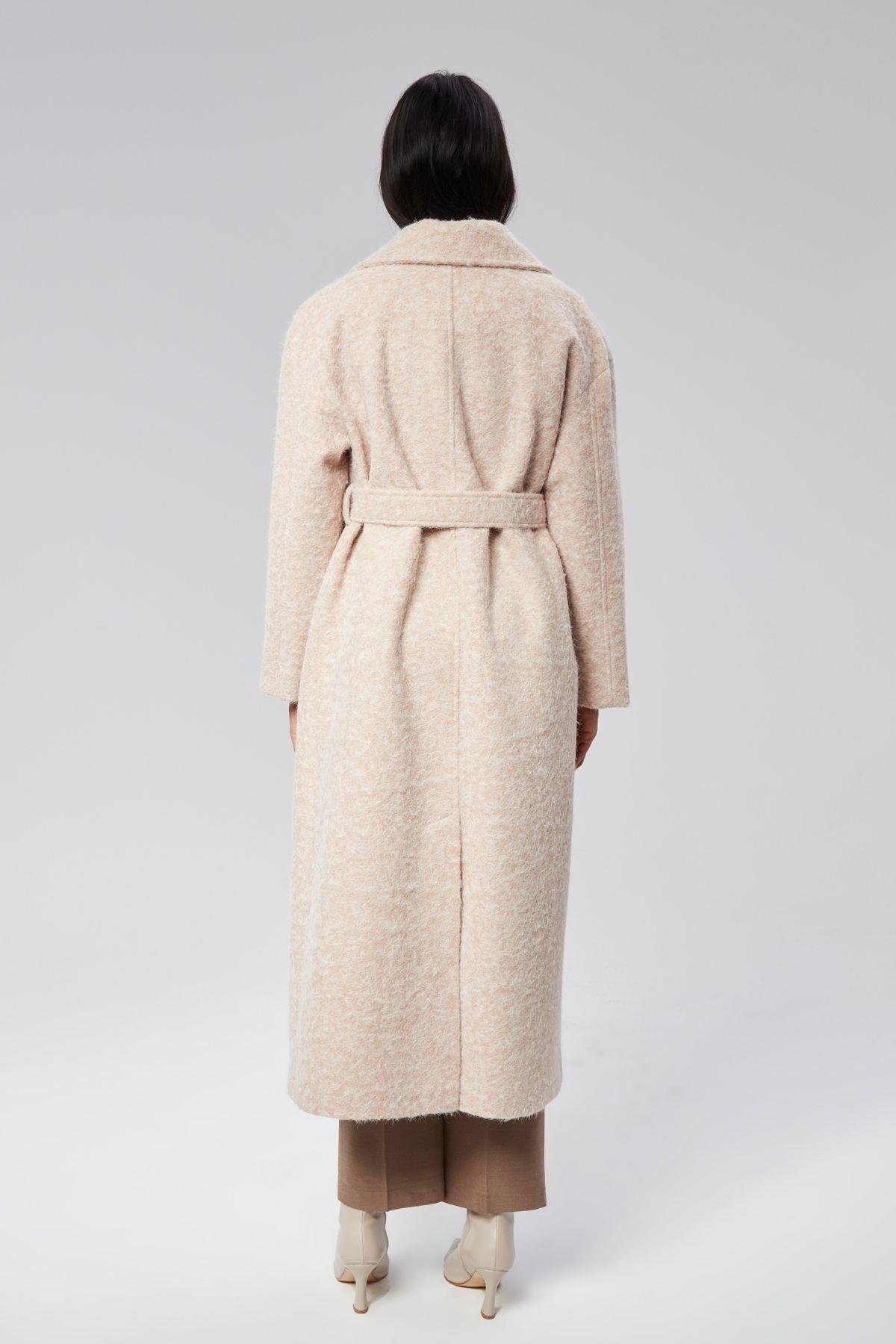 Kadın Buklet Kaşe Oversize Kaban