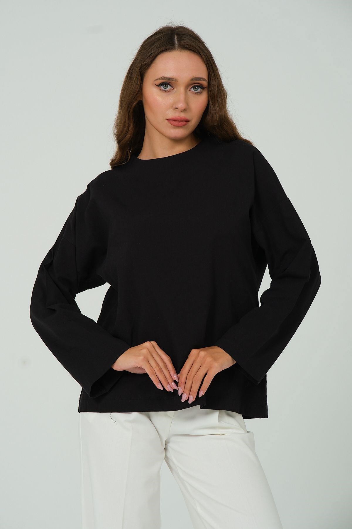 Kadın Dokuma Oversize Bluz