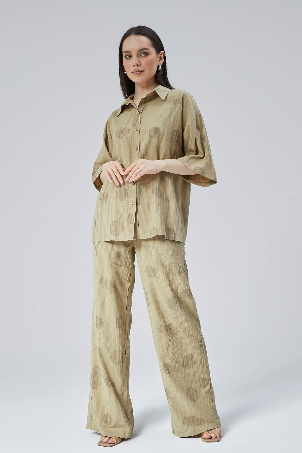 Kadın Haki Oversize Gömlek