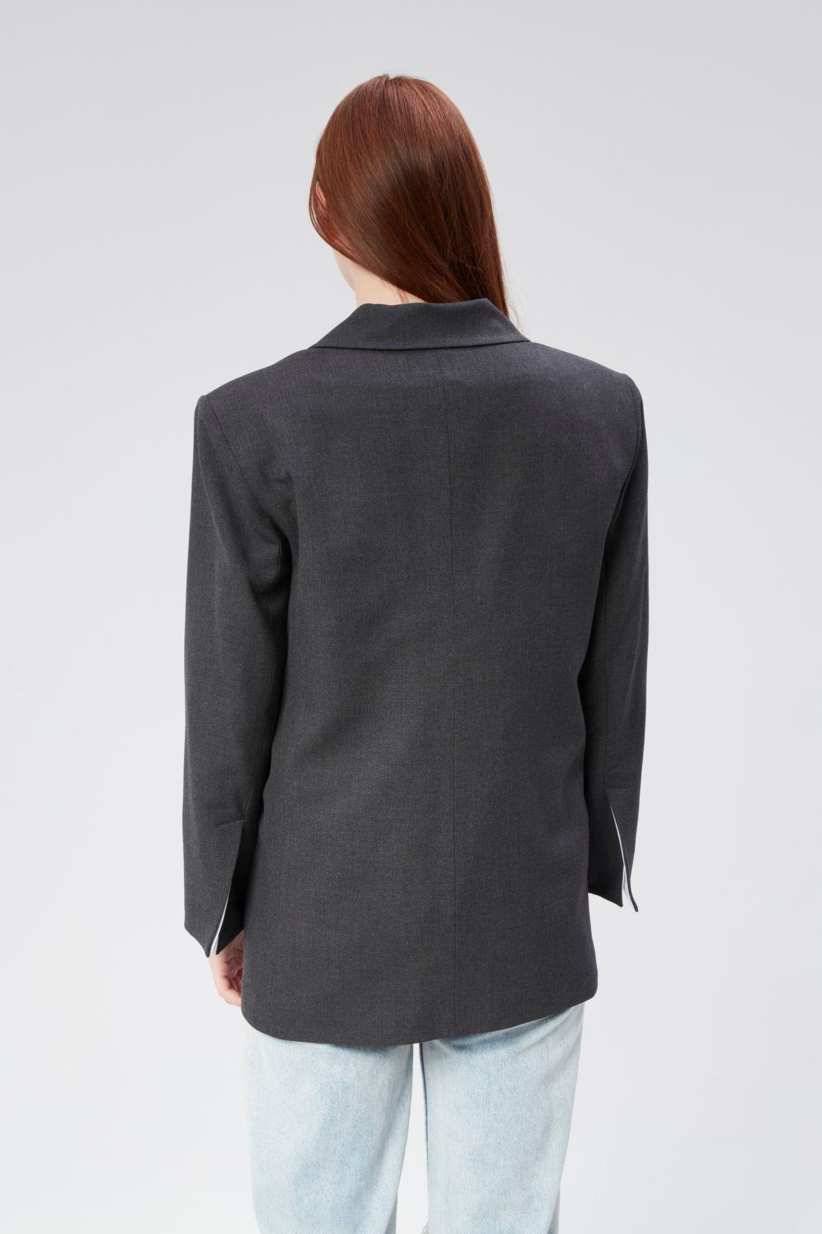 Kadın Kolu Katlama Detaylı Blazer Ceket