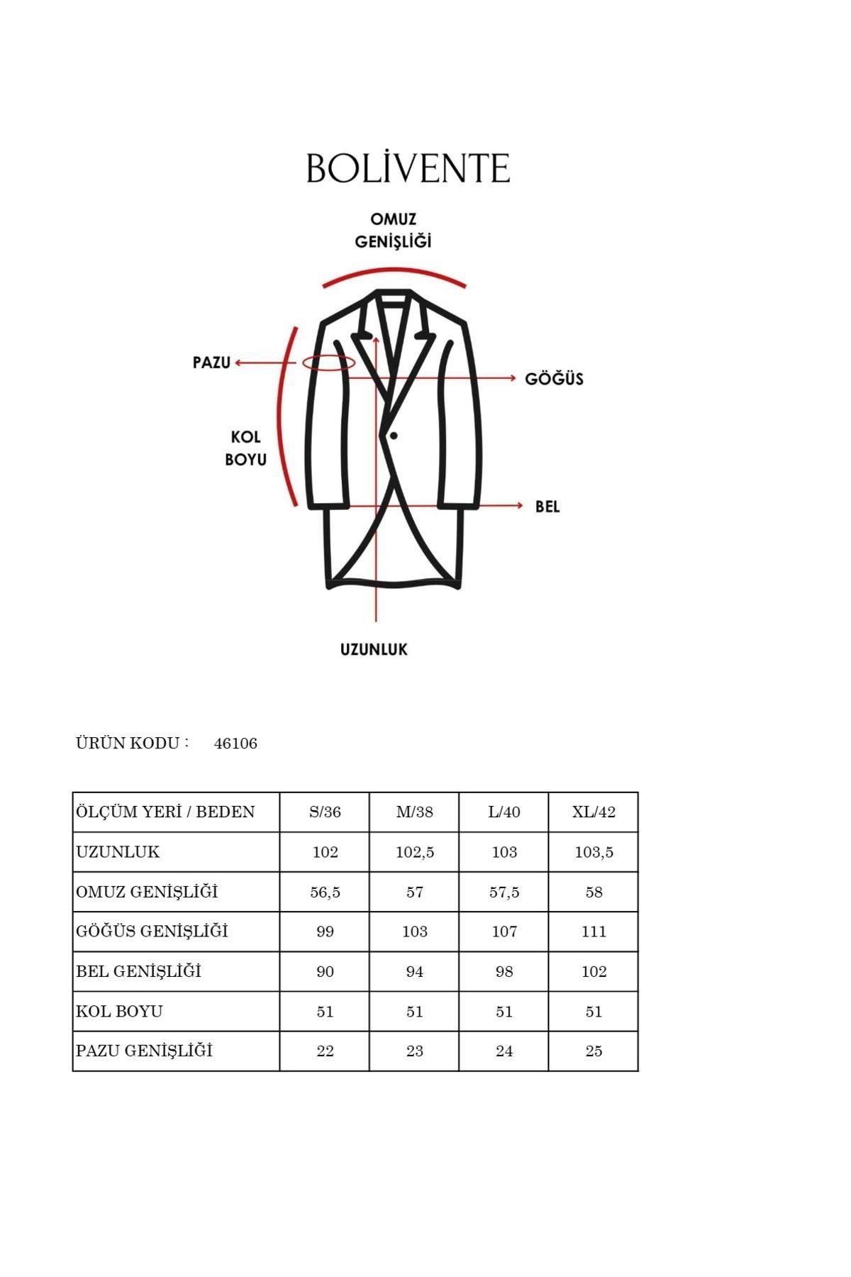 Kadın Kruvaze Yaka Düğme Detaylı Kaban