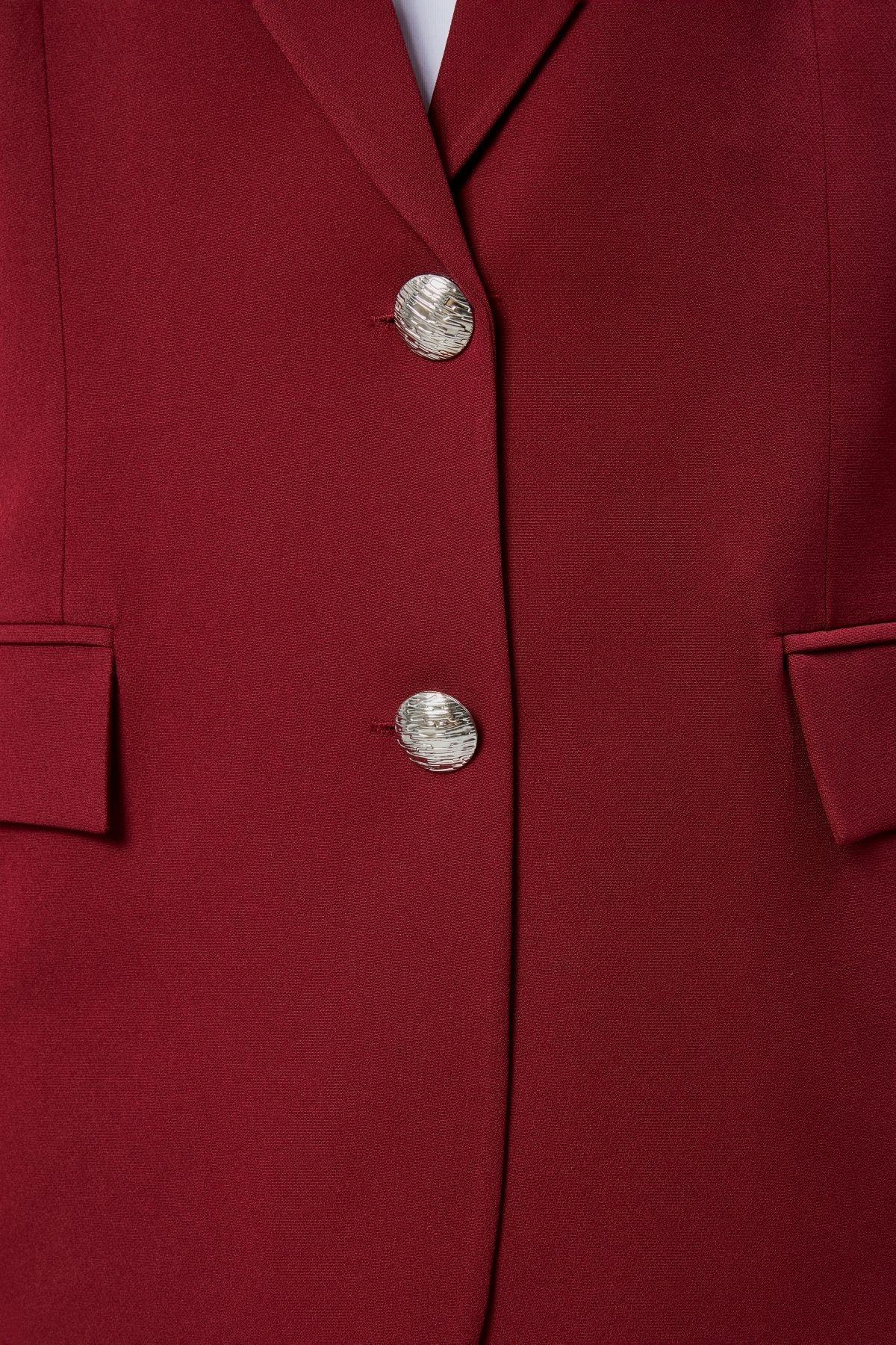 Kadın Oversize Astarlı Dokuma Blazer Ceket