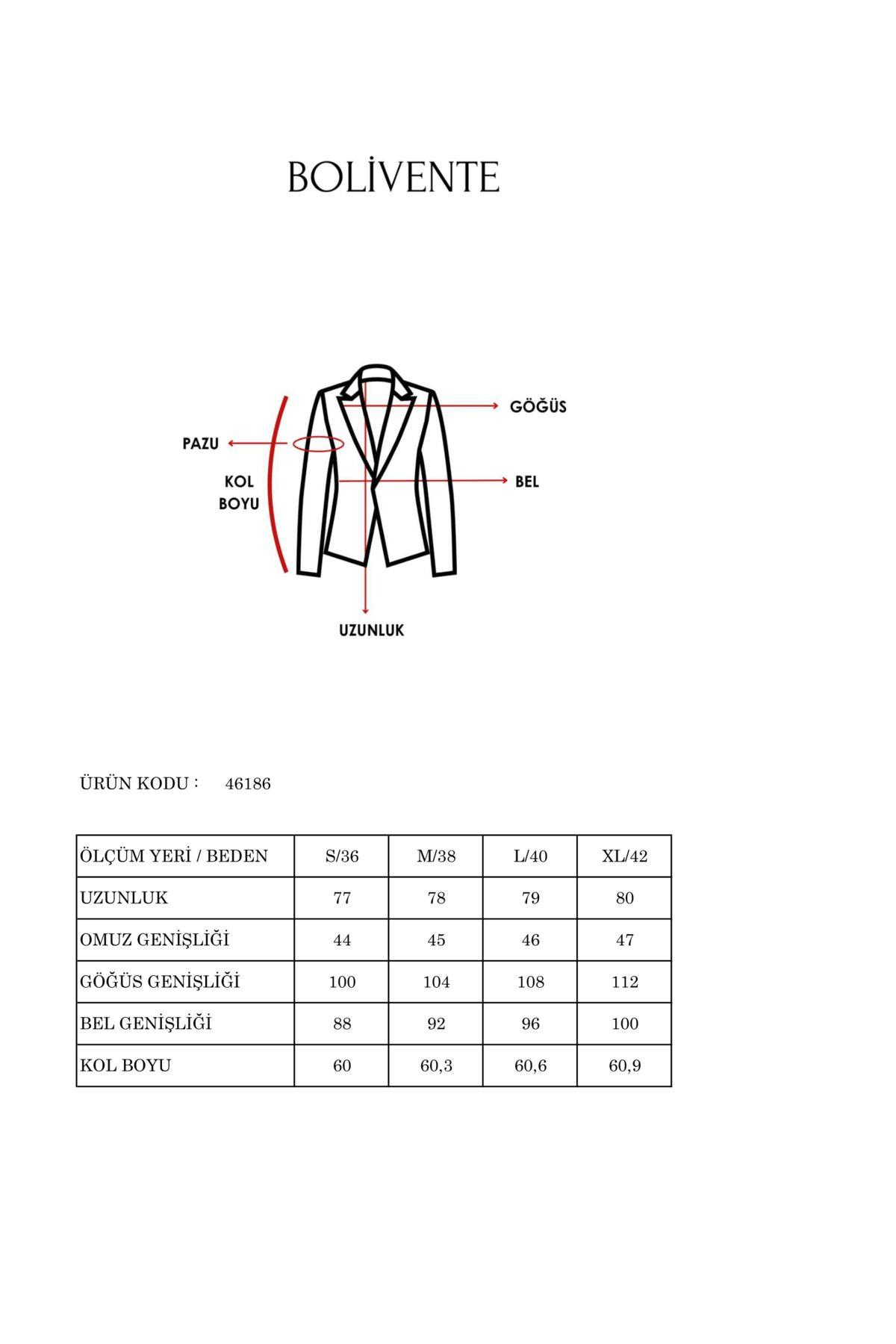 Kadın Oversize Astarlı Dokuma Blazer Ceket