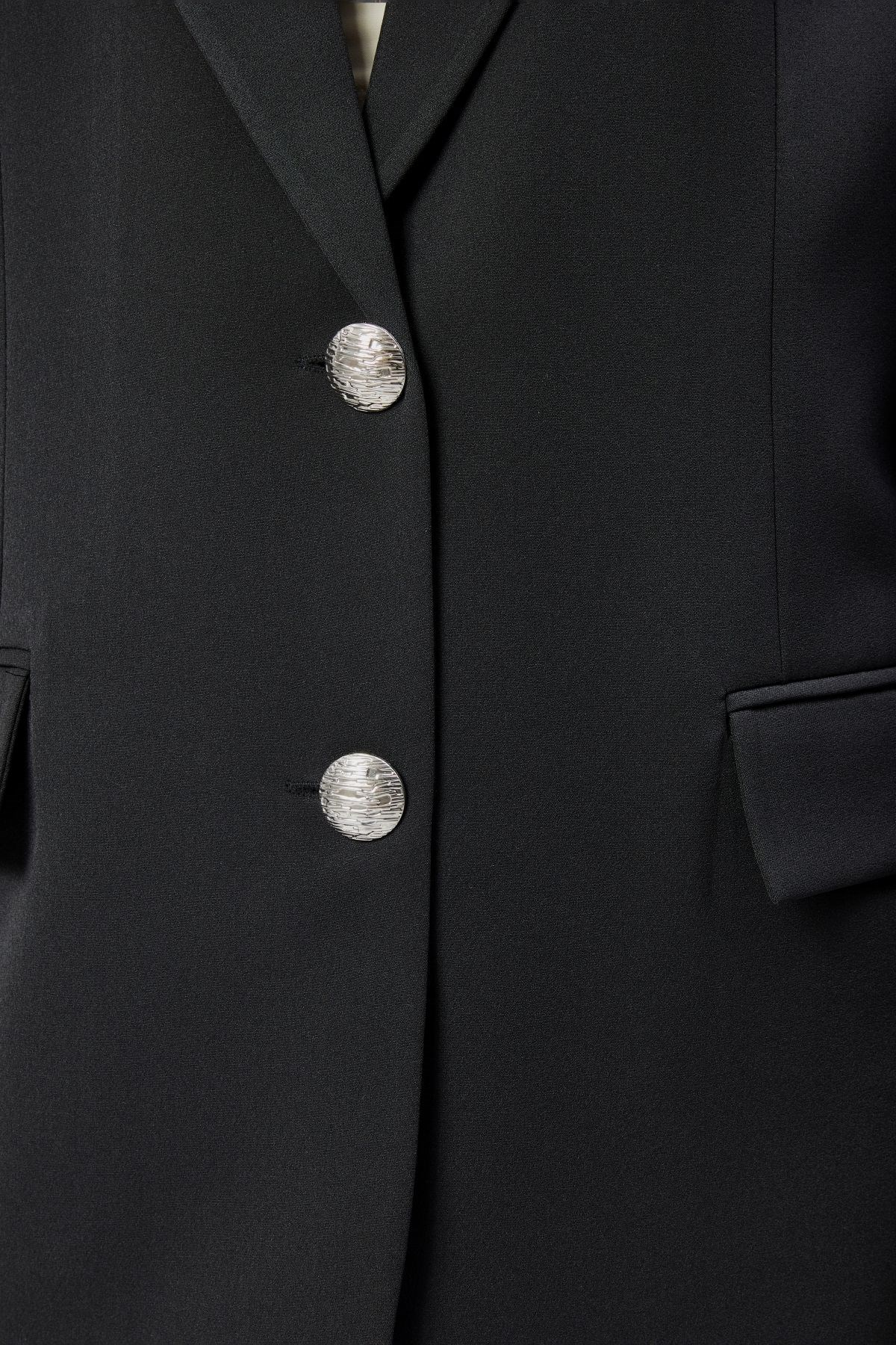 Kadın Oversize Astarlı Dokuma Blazer Ceket