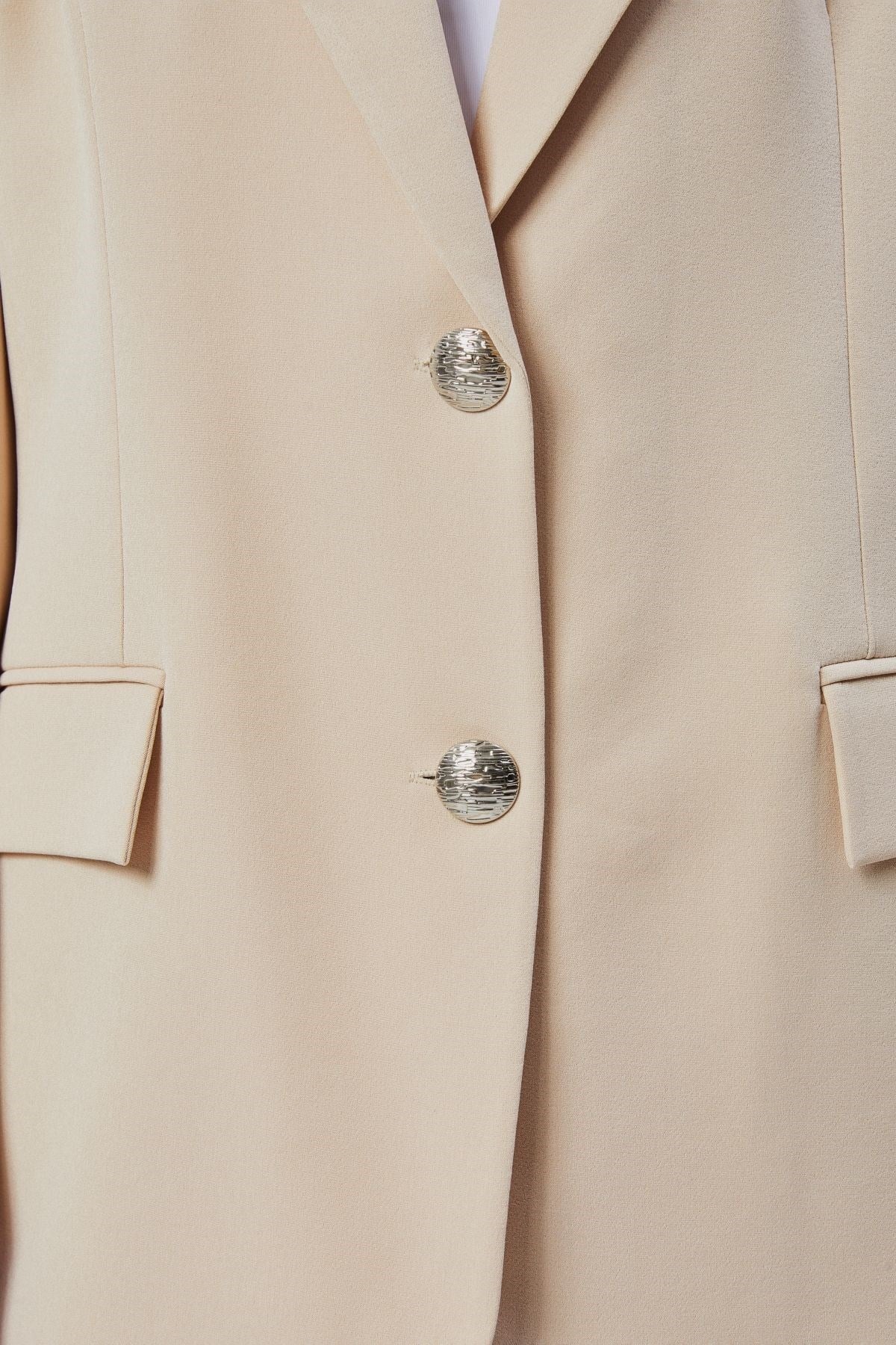 Kadın Oversize Astarlı Dokuma Blazer Ceket