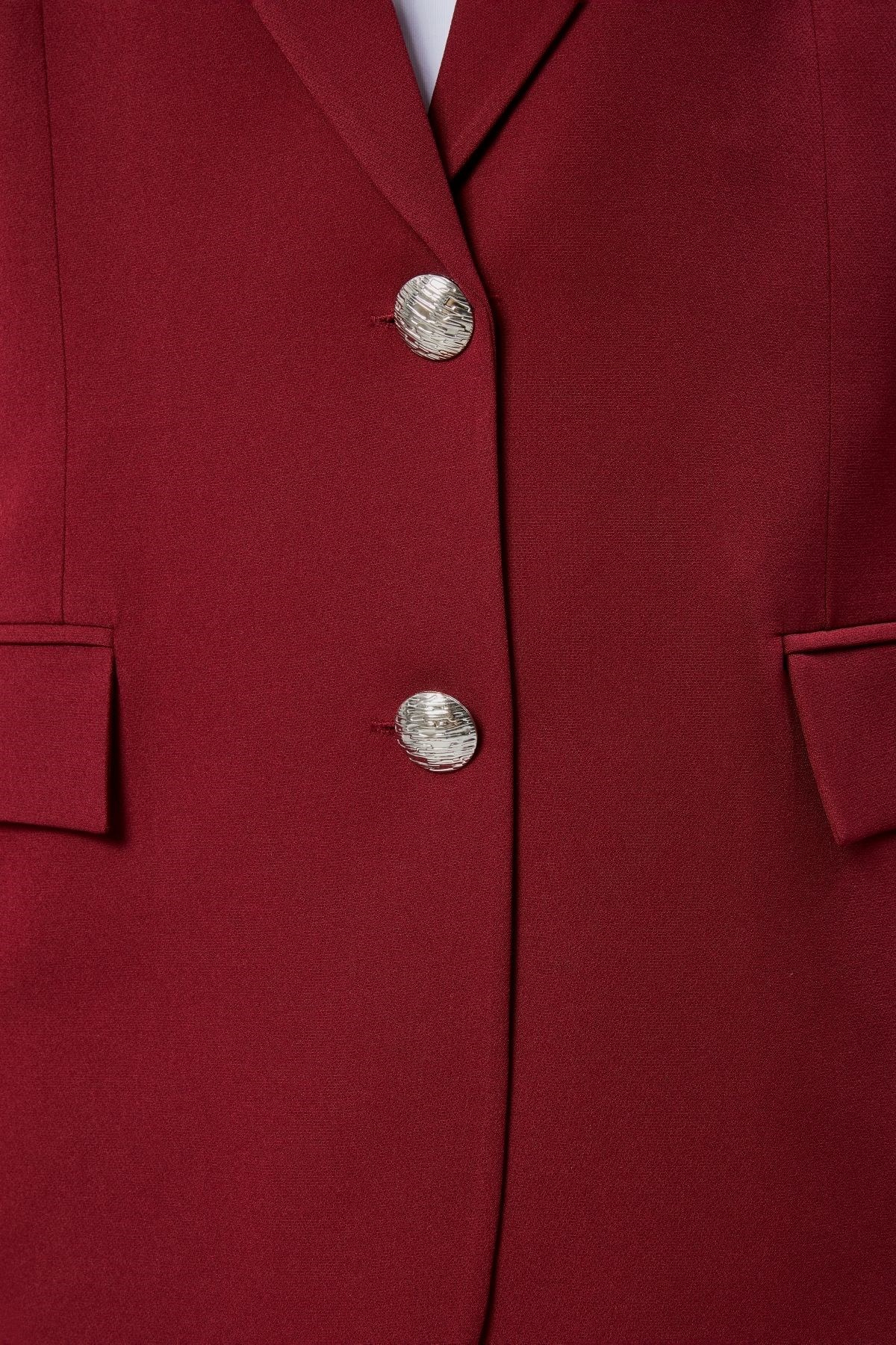 Kadın Oversize Astarlı Dokuma Blazer Ceket