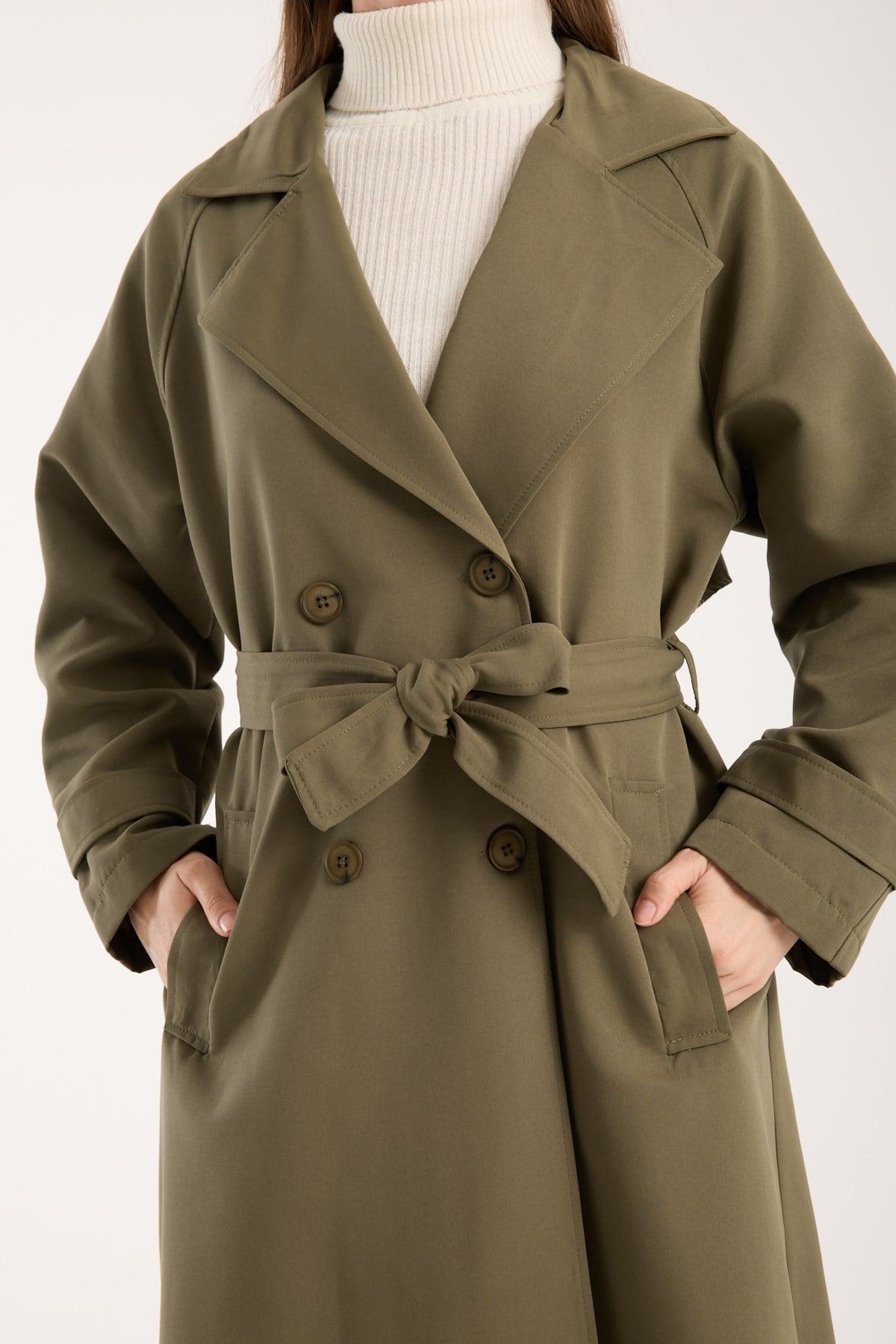Kadın Oversize Astarlı Trençkot