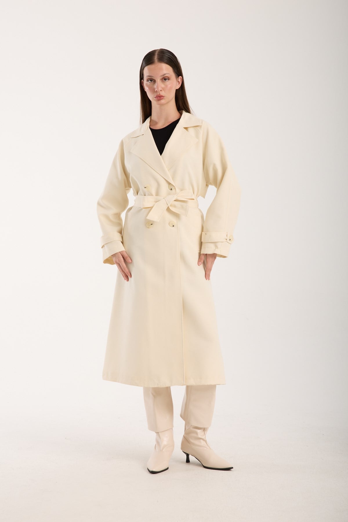 Kadın Oversize Astarlı Trençkot