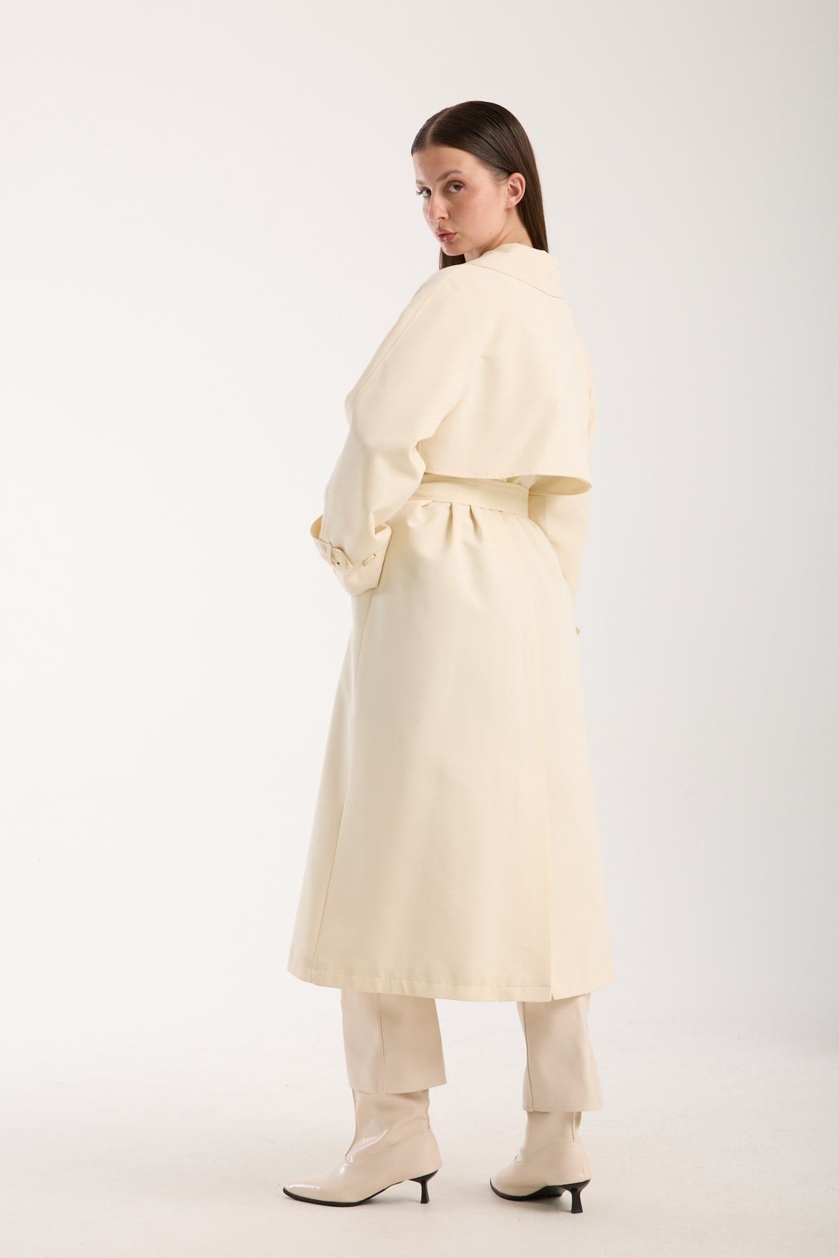 Kadın Oversize Astarlı Trençkot