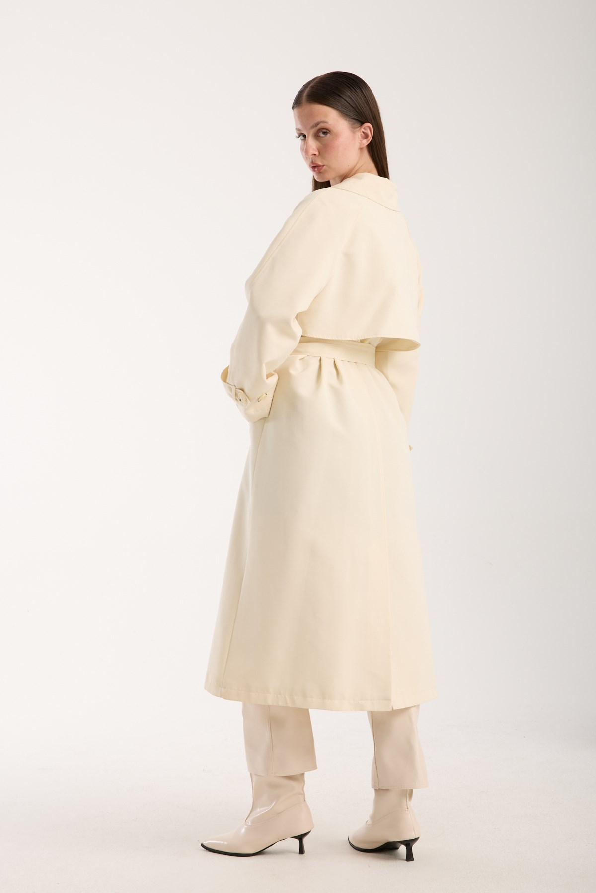 Kadın Oversize Astarlı Trençkot
