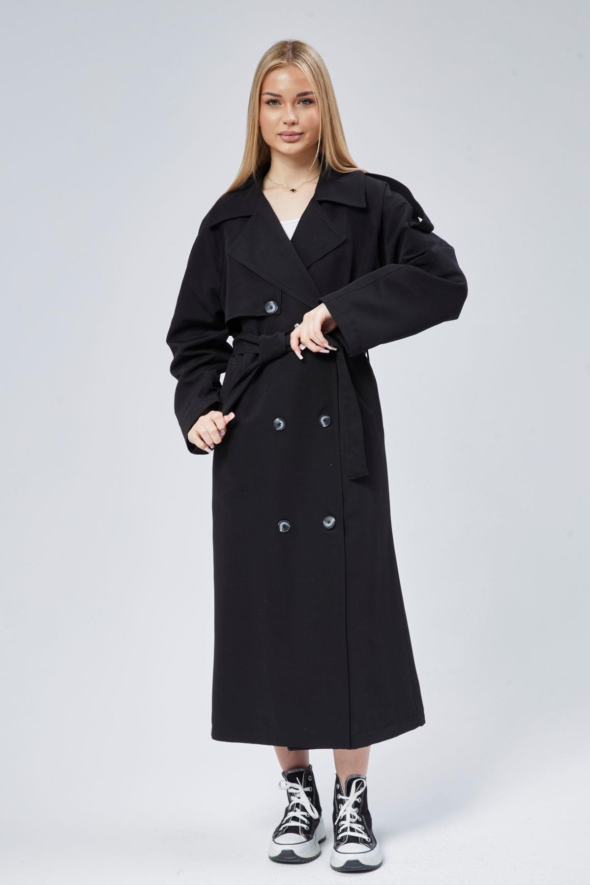 Kadın Oversize Astarlı Trençkot