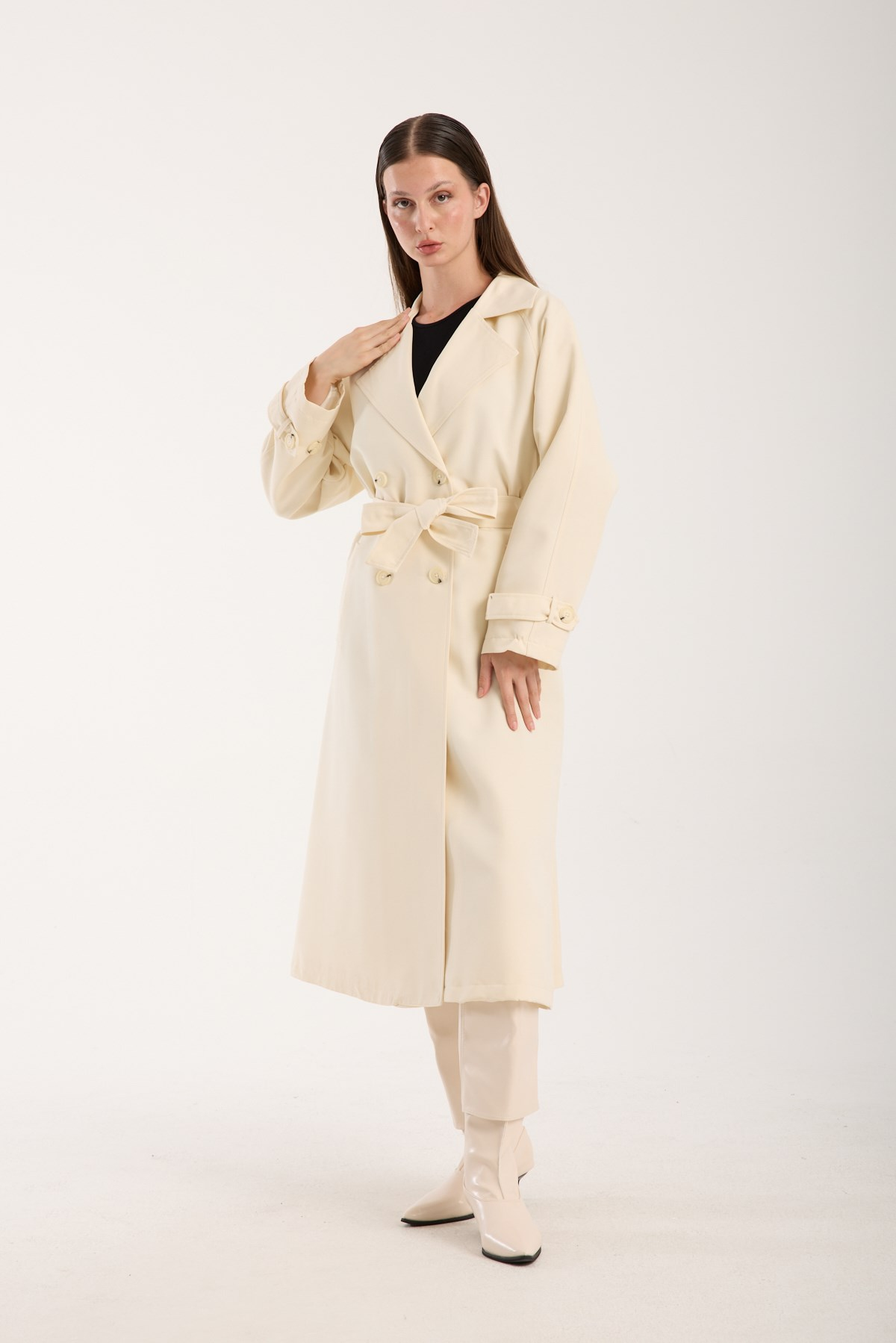 Kadın Oversize Astarlı Trençkot