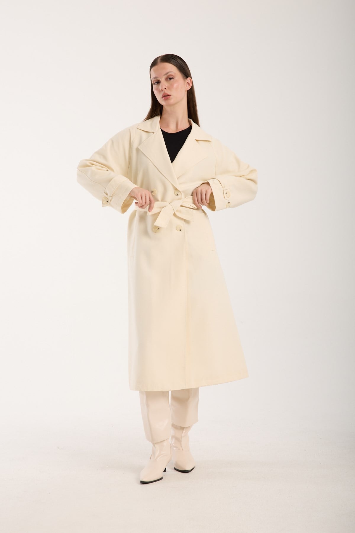 Kadın Oversize Astarlı Trençkot