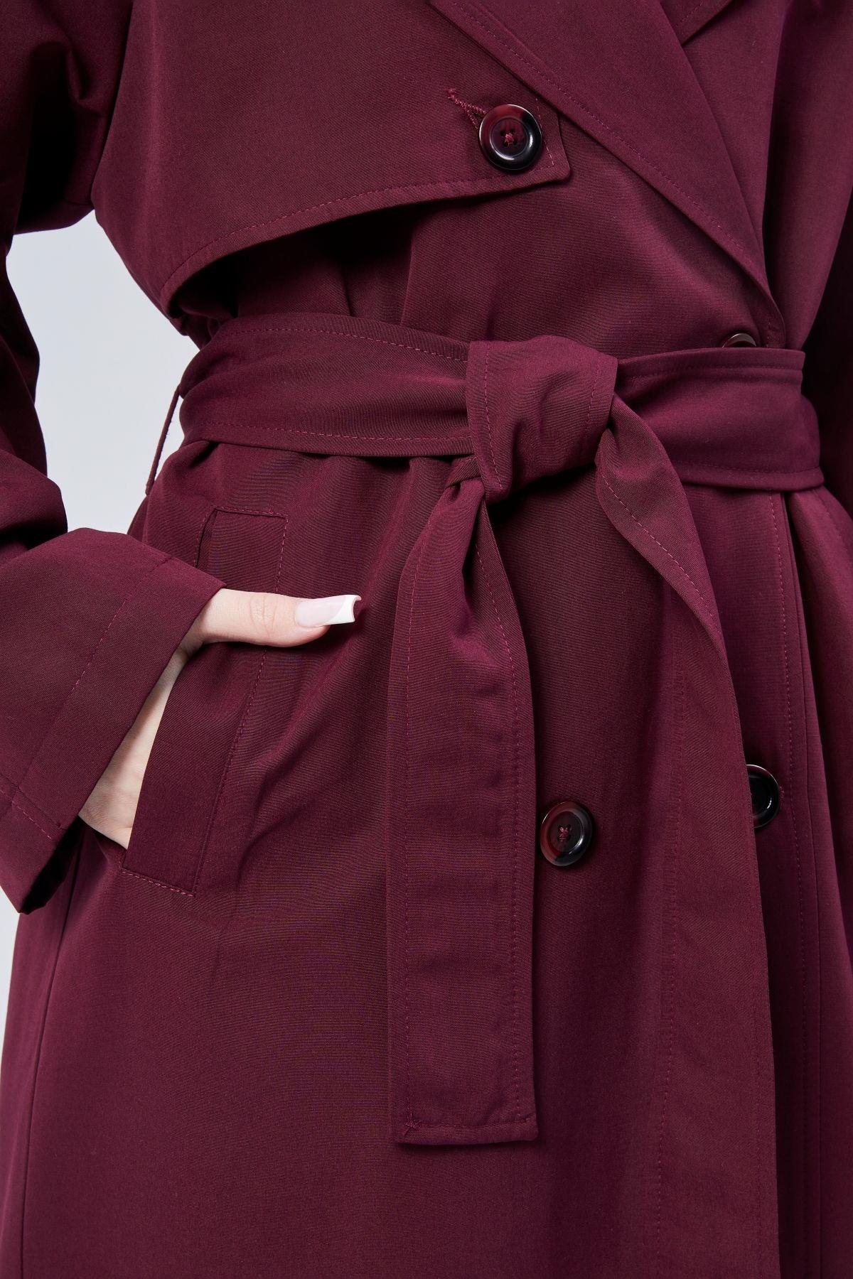 Kadın Oversize Astarlı Uzun Trençkot