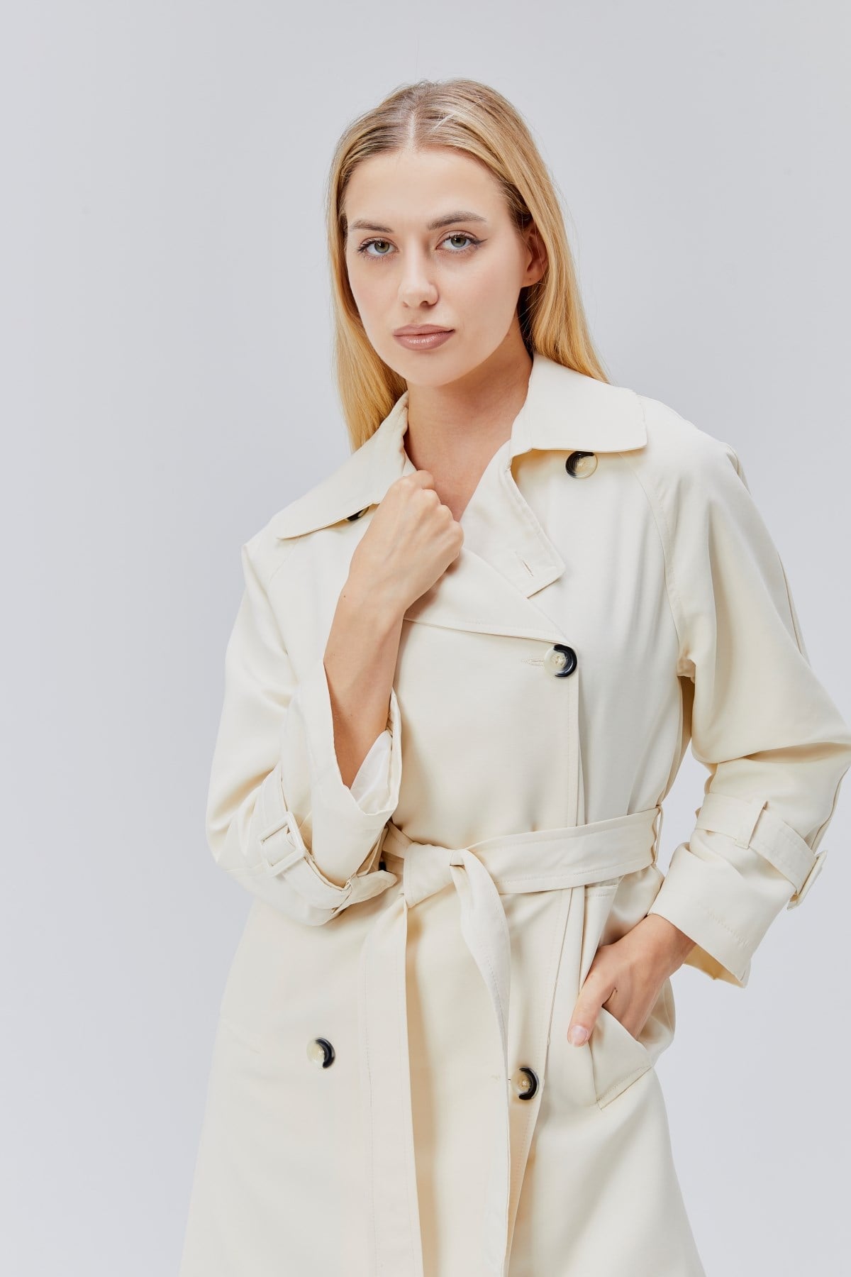 Kadın Oversize Kuşaklı Trençkot