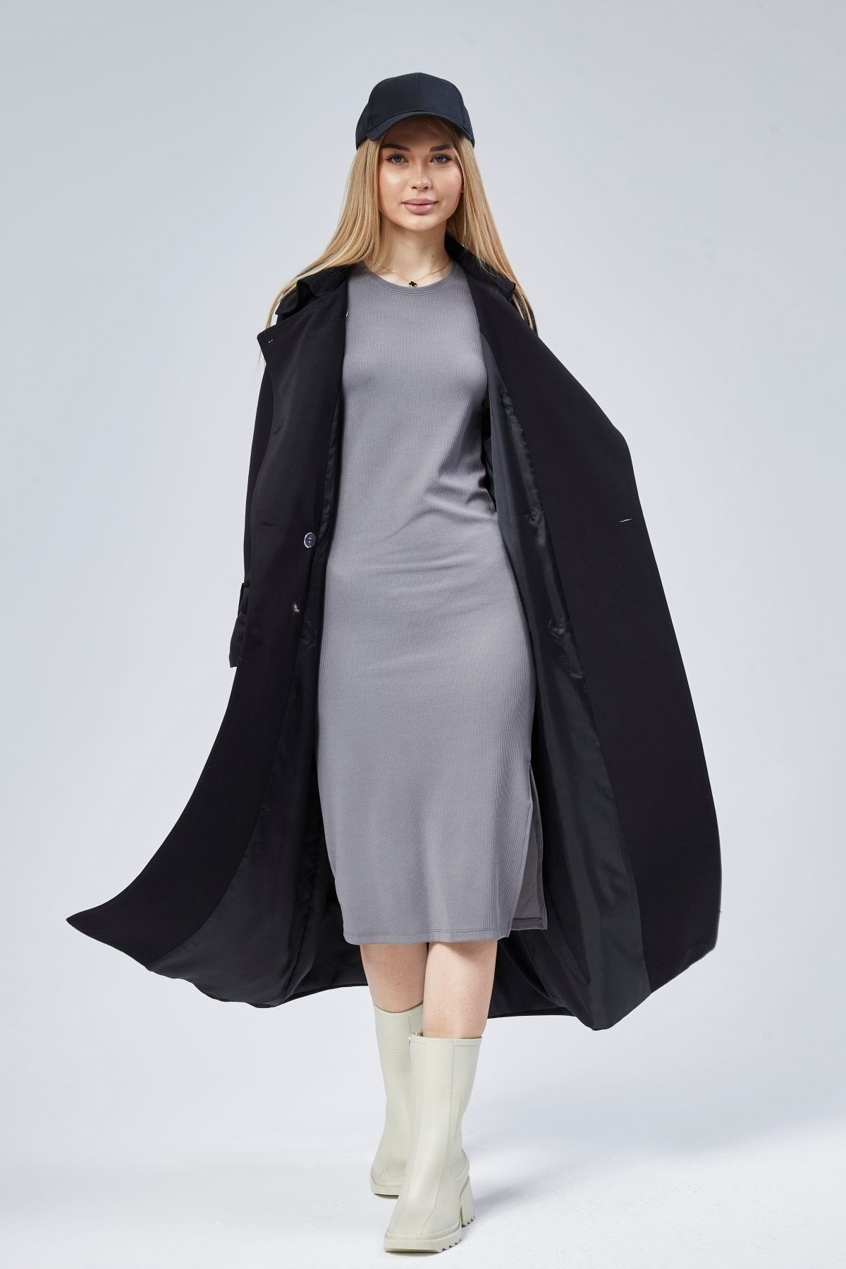 Kadın Oversize Kuşaklı Trençkot