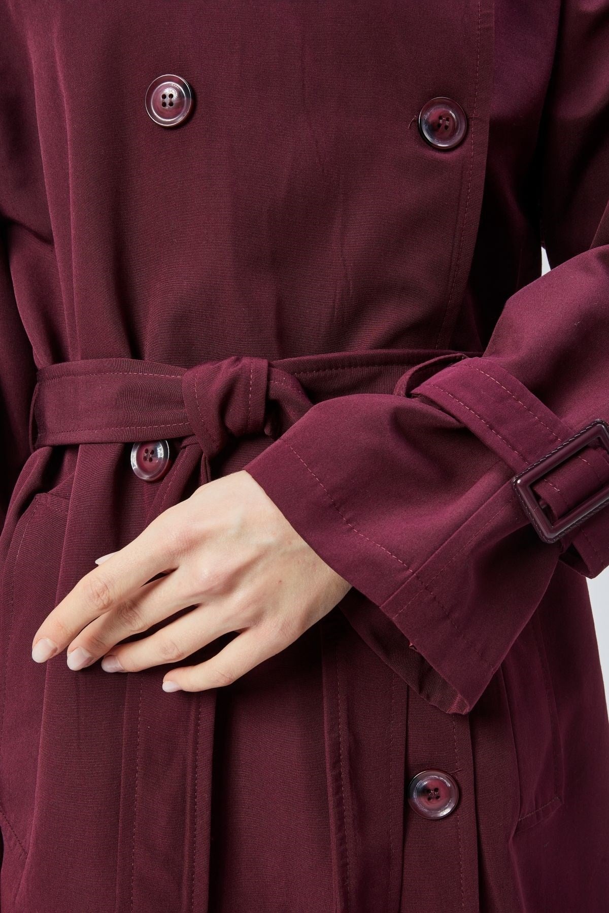 Kadın Oversize Kuşaklı Trençkot