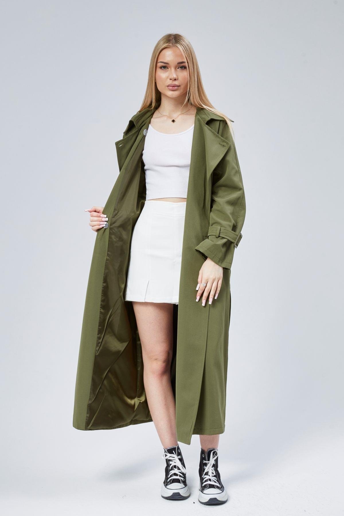 Kadın Oversize Kuşaklı Trençkot